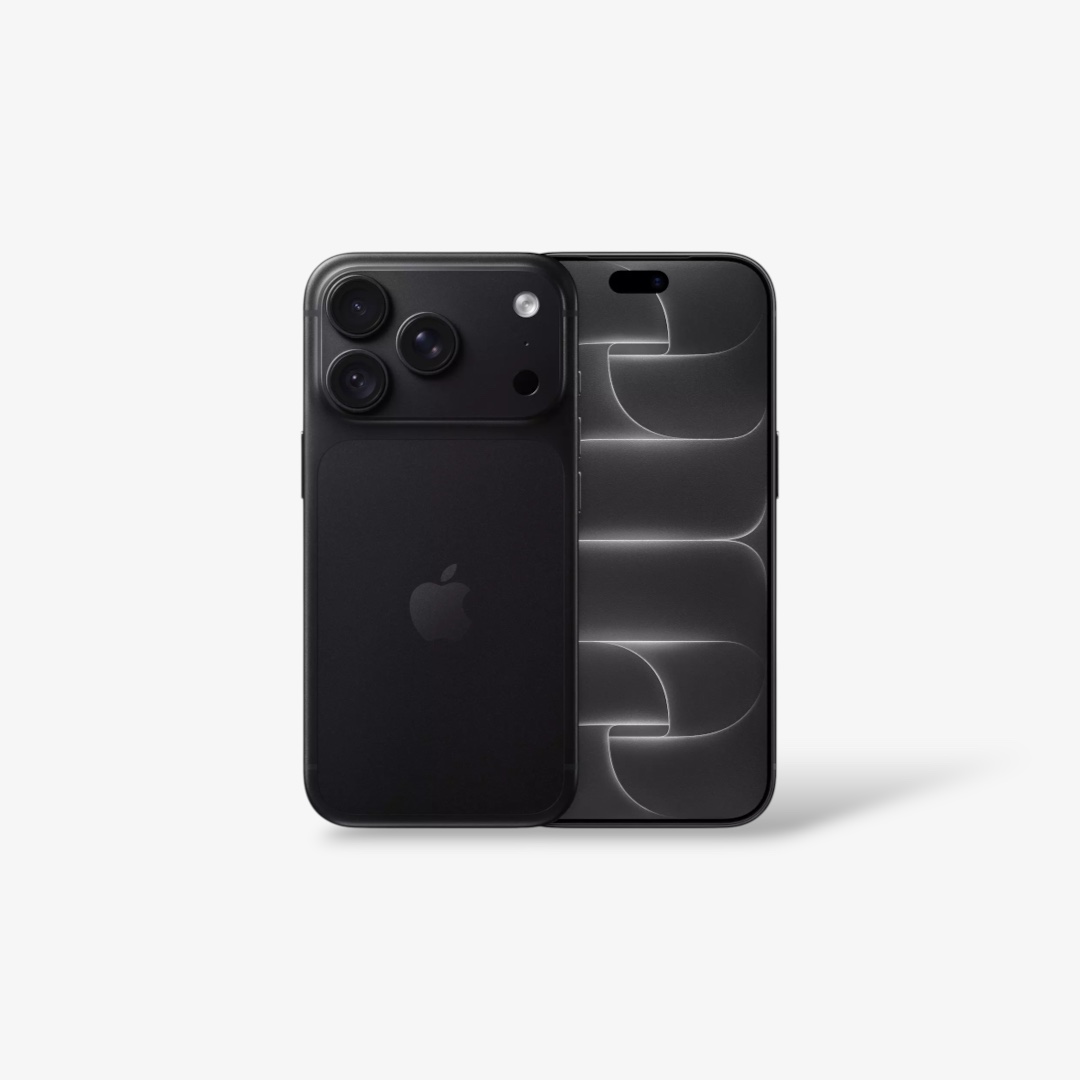 Black smartphones on a white studio background