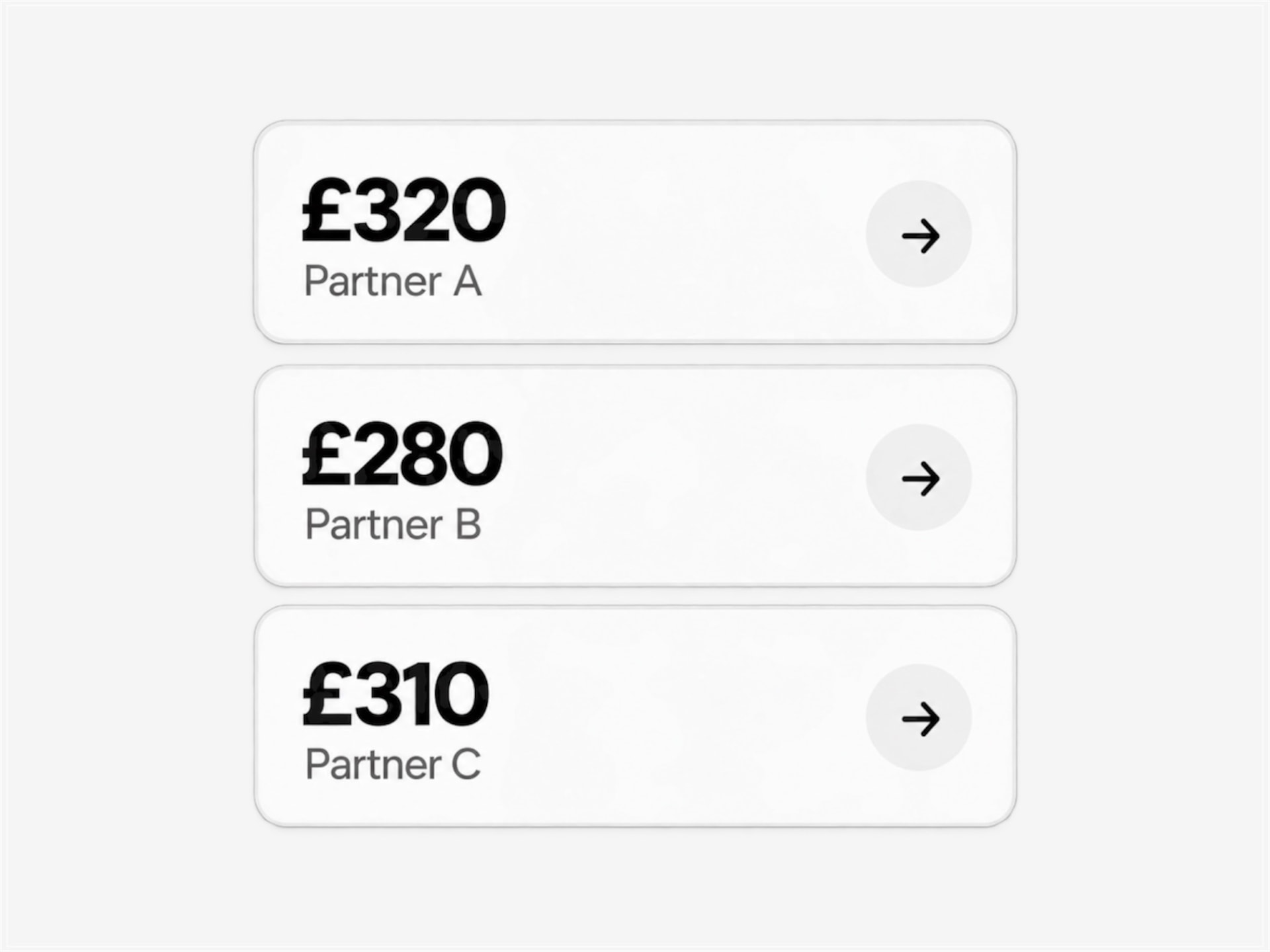 Compare offers from three partner businesses