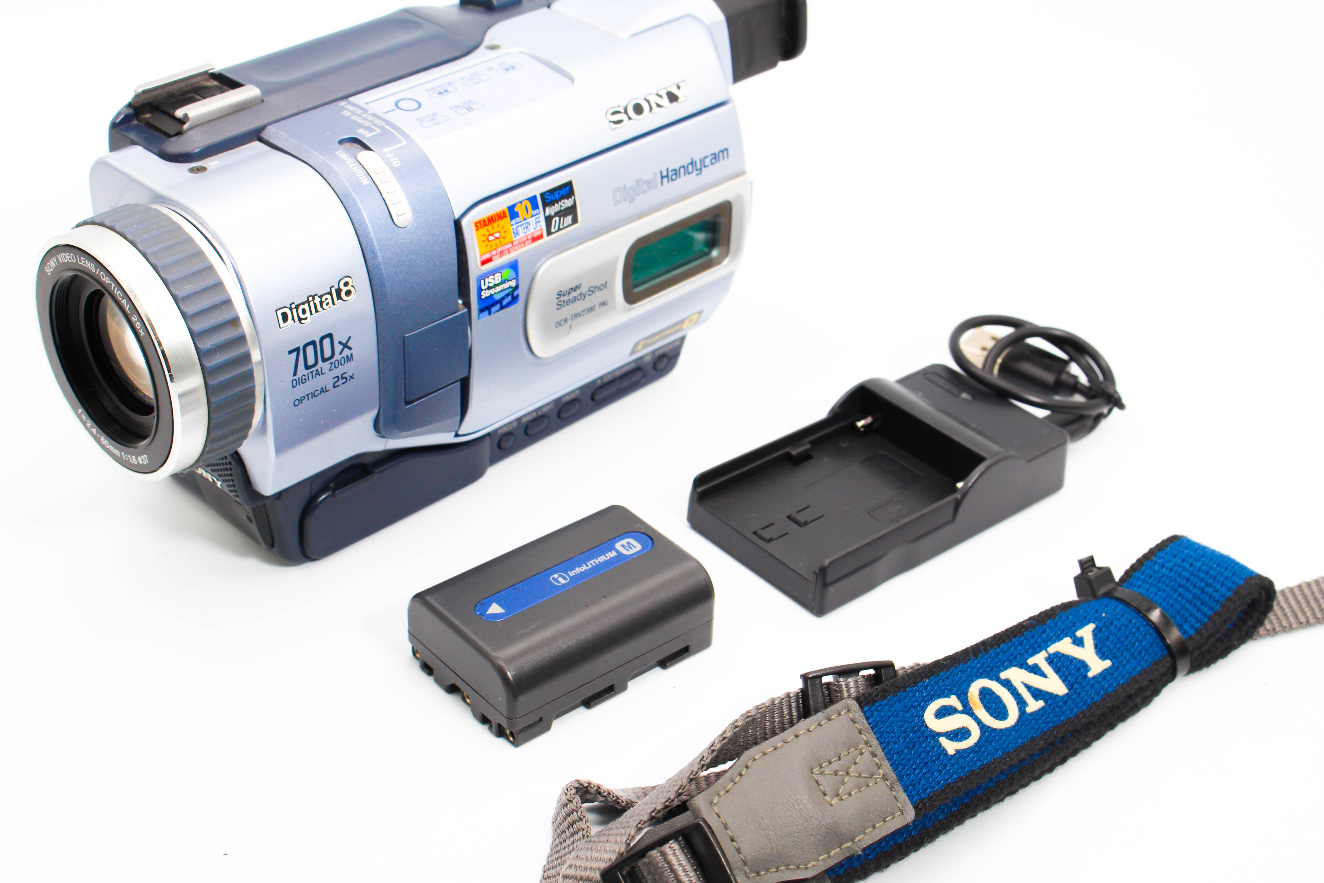 Sony DCR-TRV238E Digital8 Hi8 Video8 Handycam Camcorder Camera - Tested Bundle Excellent