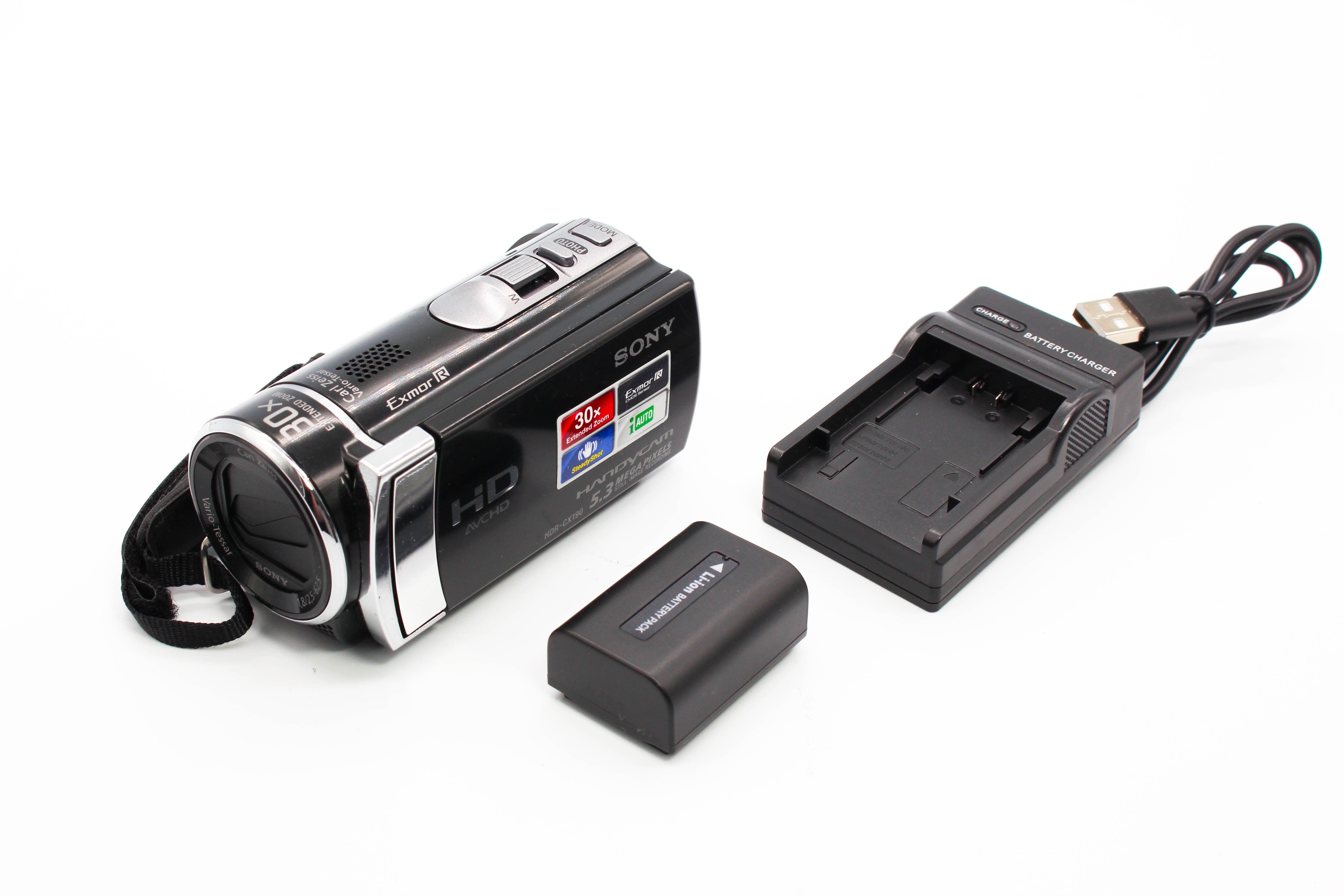 Sony HDR-CX190E HD SD Card Digital Video Handycam Camcorder Camera - Tested Bundle Excellent