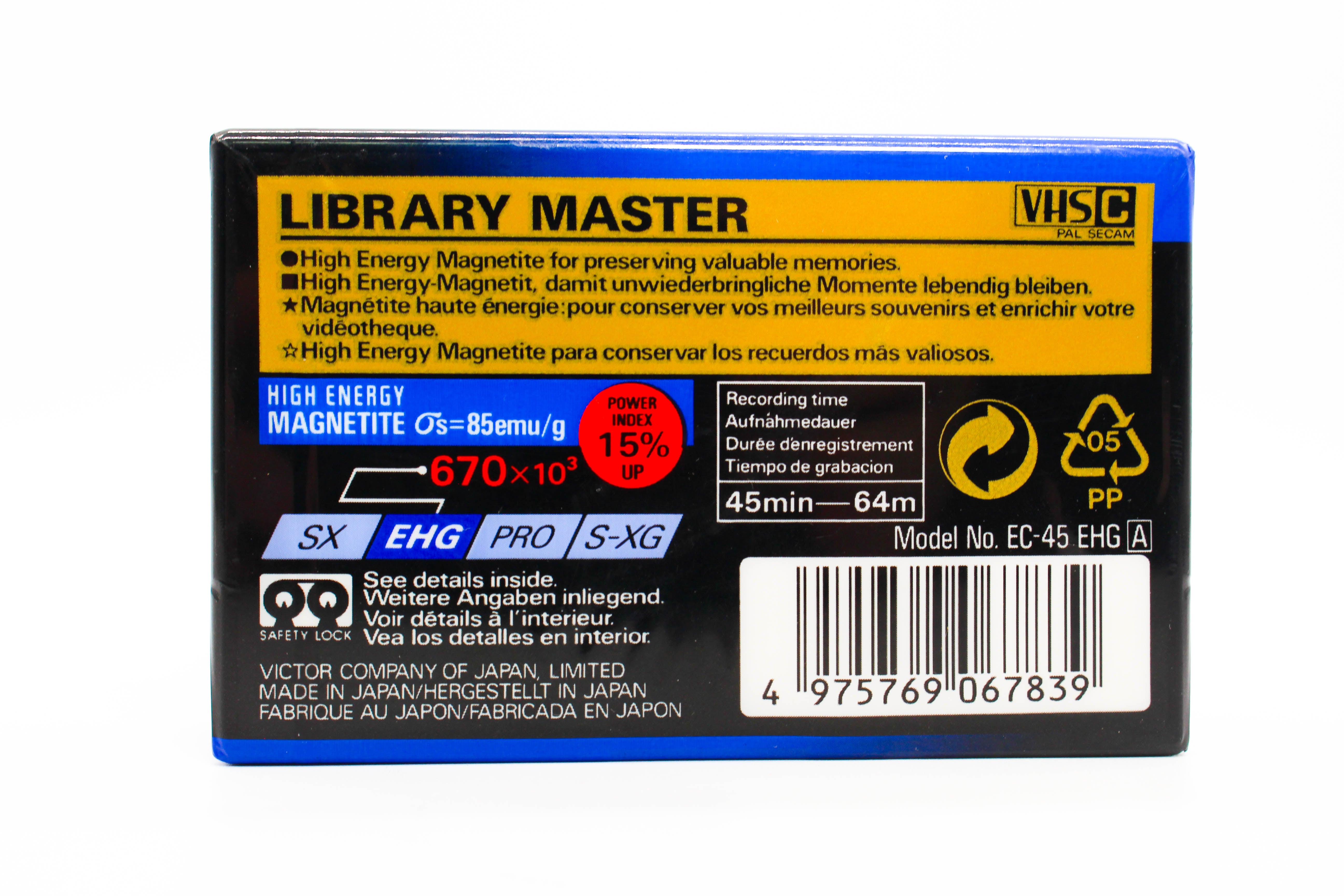 JVC EC-45 EHG VHS-C Compact VHS Tape Video Cassette - Brand New