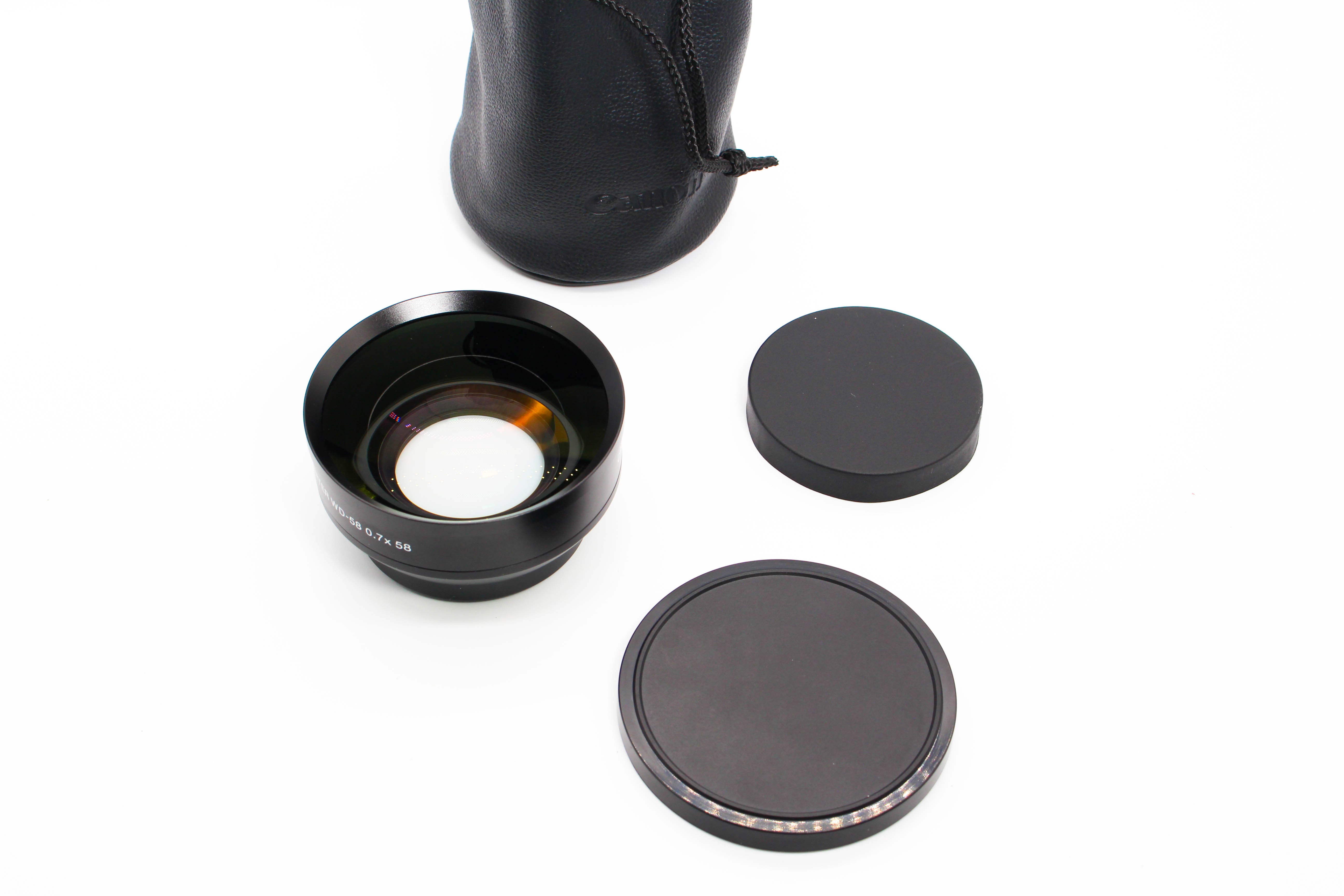 Canon WD-58 0.7x 58mm Wide Angle Converter Lens For Camcorder Camera - Tested Bundle Excellent