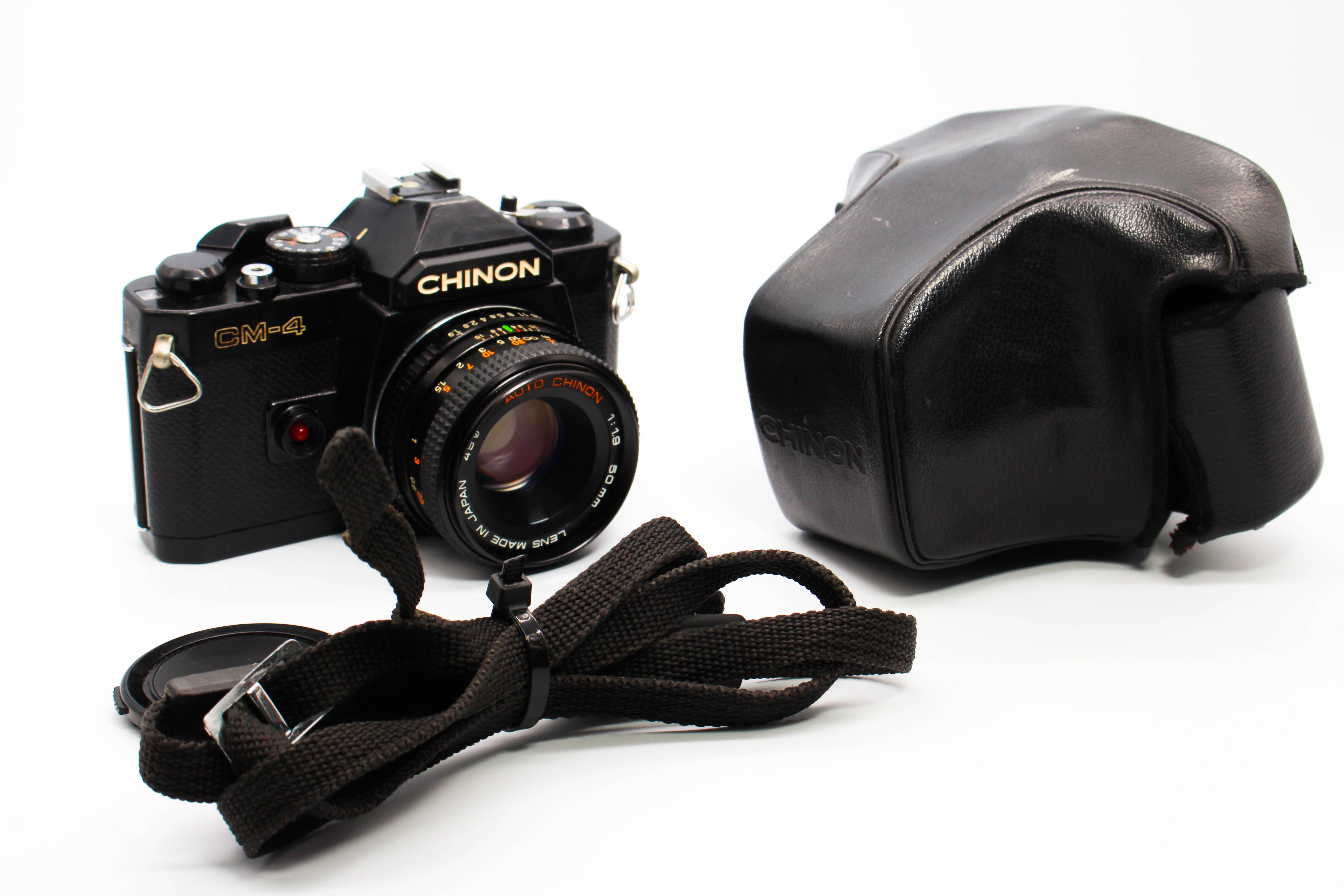 Chinon CM-4 SLR 35mm Film Photo Camera With 50mm f/1.9 Lens - Tested Good