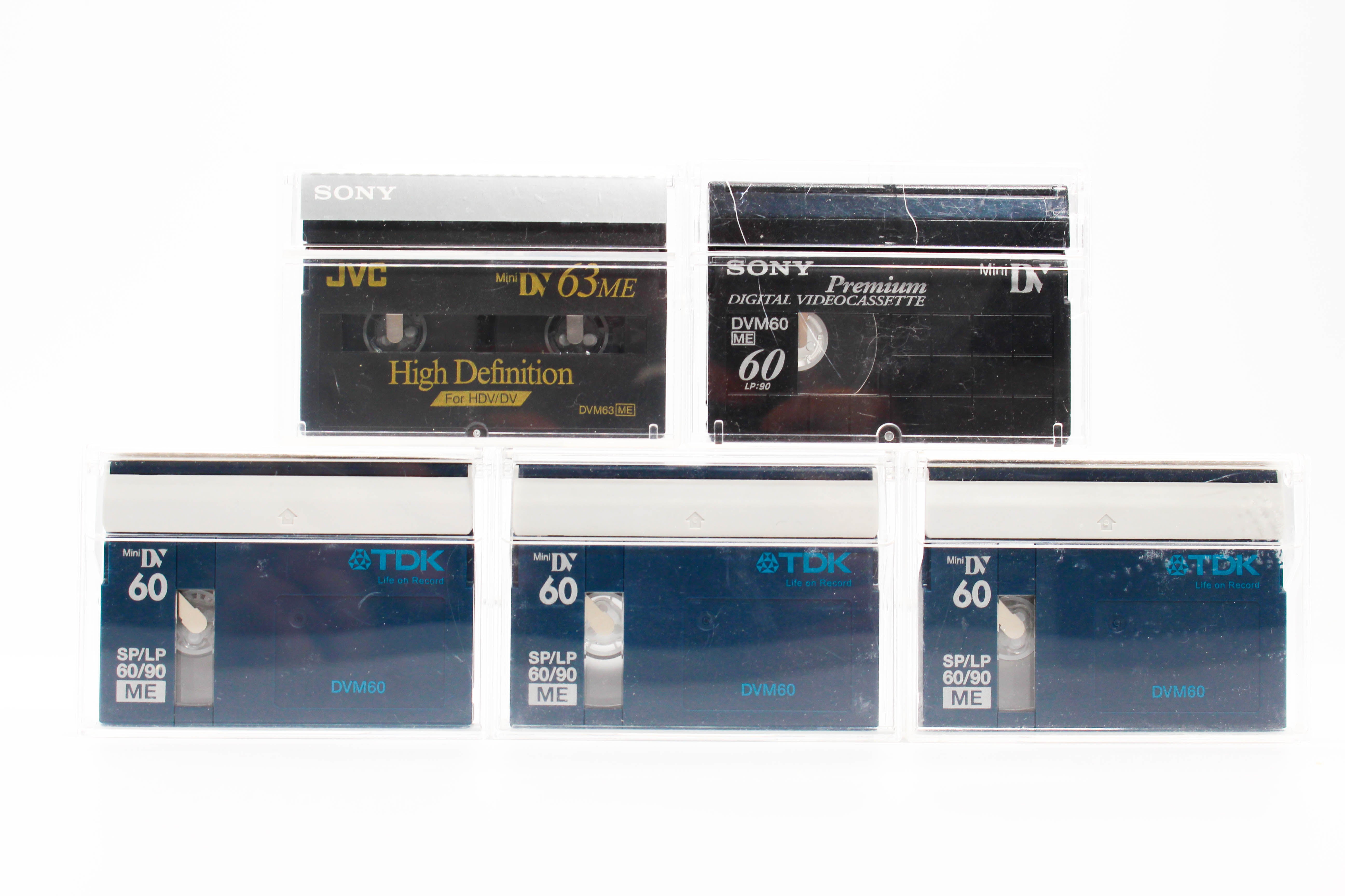 Sony JVC TDK MiniDV Professional Digital Video Cassette Tape Mixed 5 Pack - Tested Used