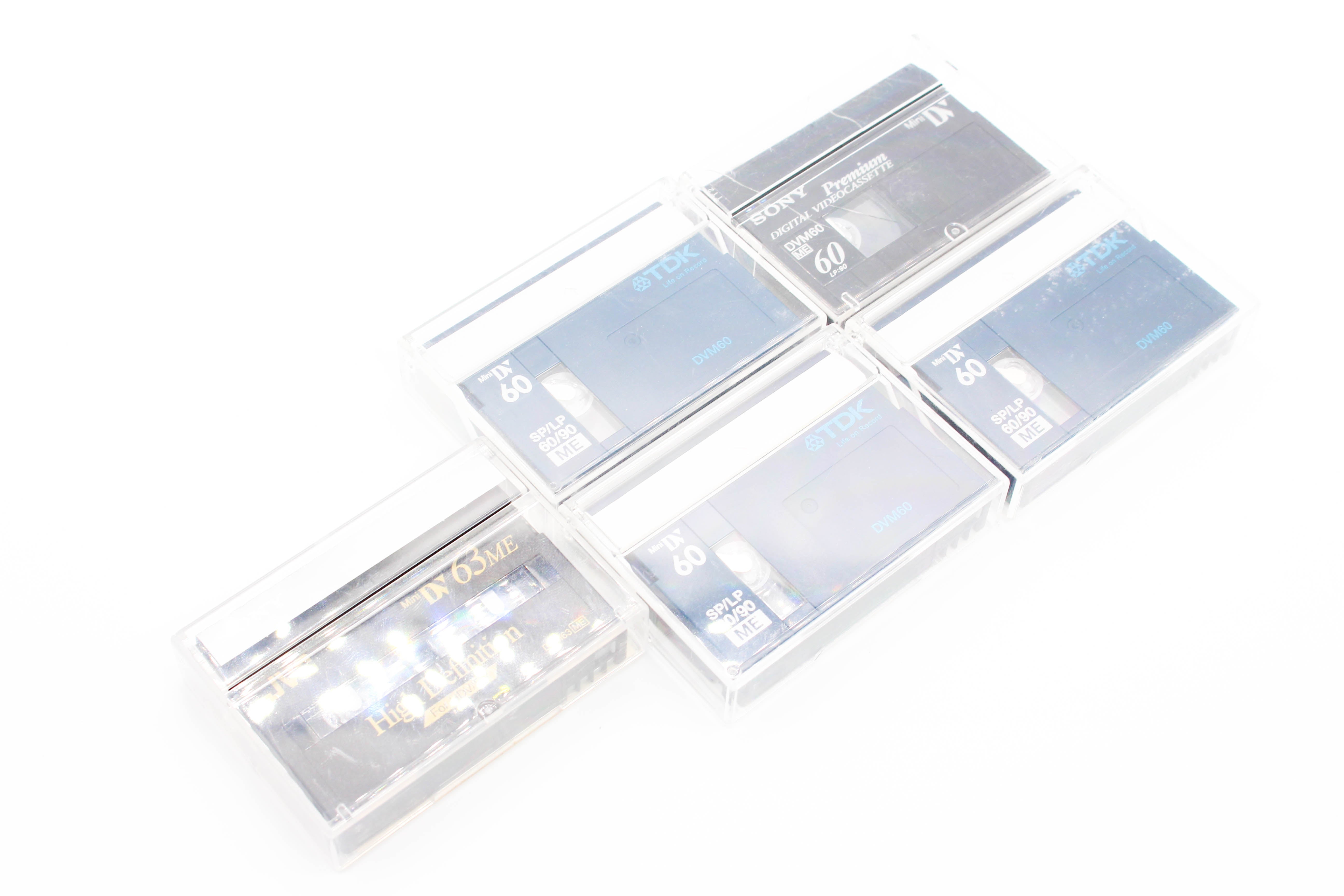 Sony JVC TDK MiniDV Professional Digital Video Cassette Tape Mixed 5 Pack - Tested Used