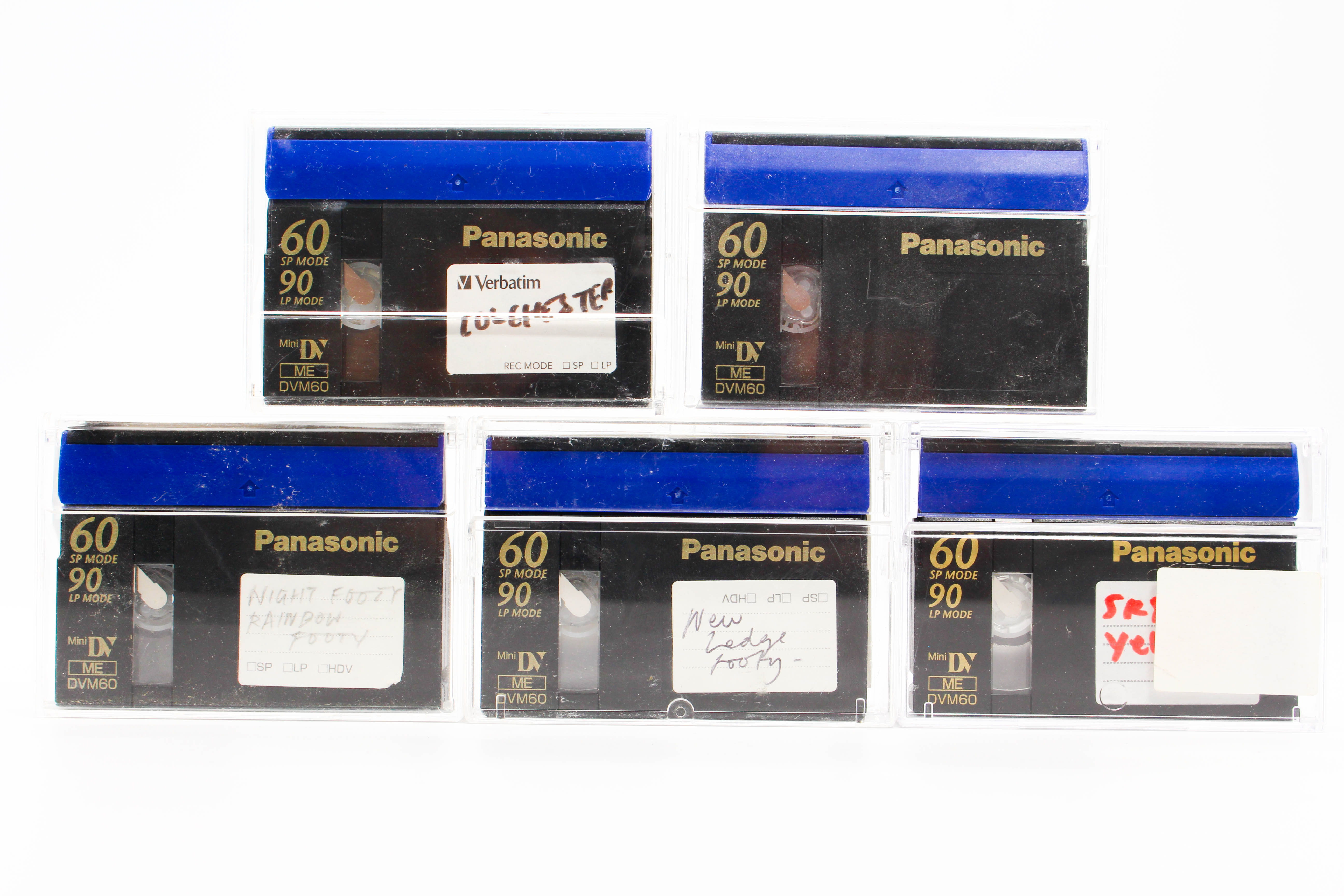 Panasonic DVM60ME MiniDV Professional Digital Video Cassette Tape 5 Pack - Tested Used