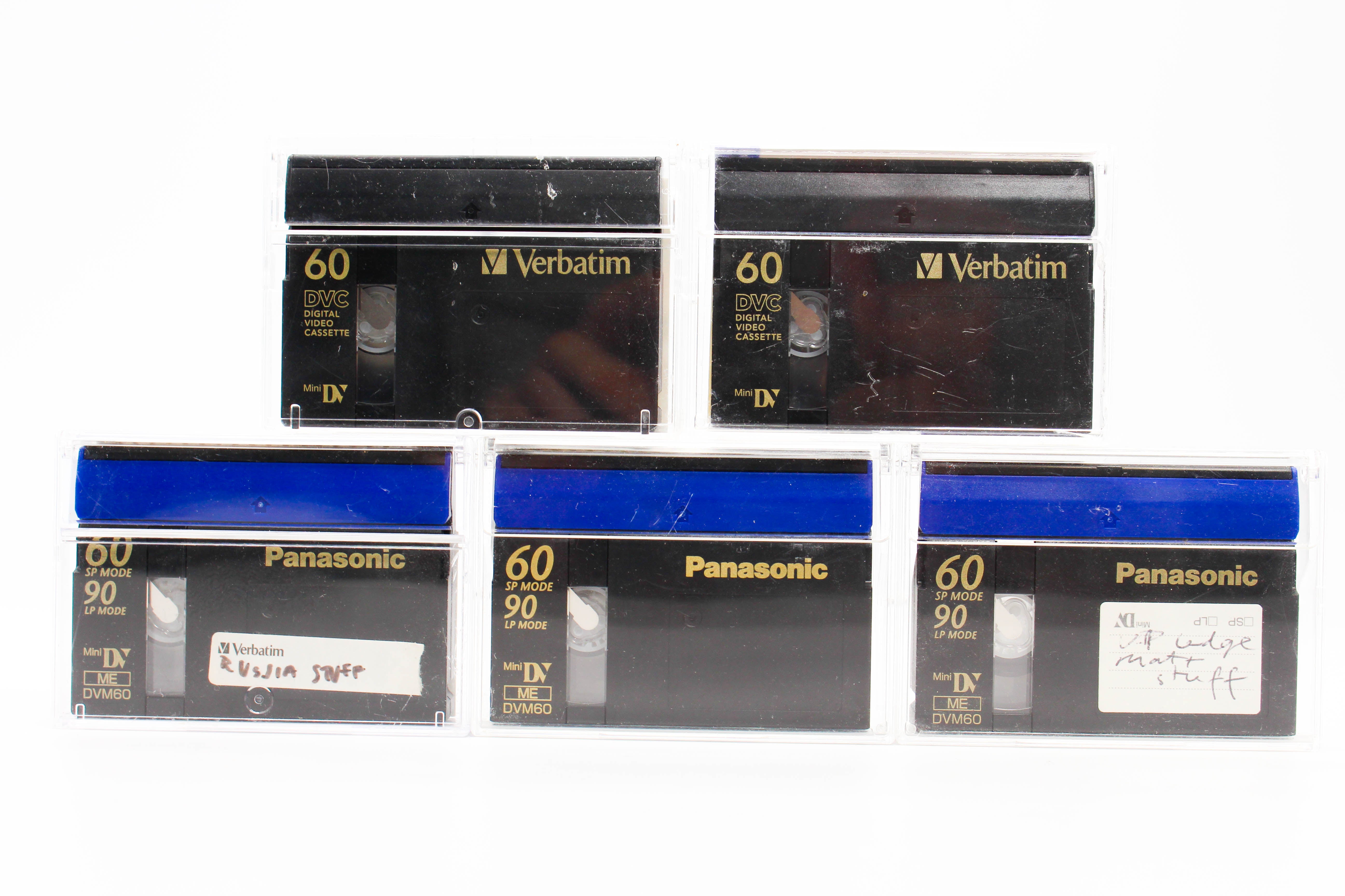 Panasonic Verbatim MiniDV Professional Digital Video Cassette Tape Mixed 5 Pack - Tested Used