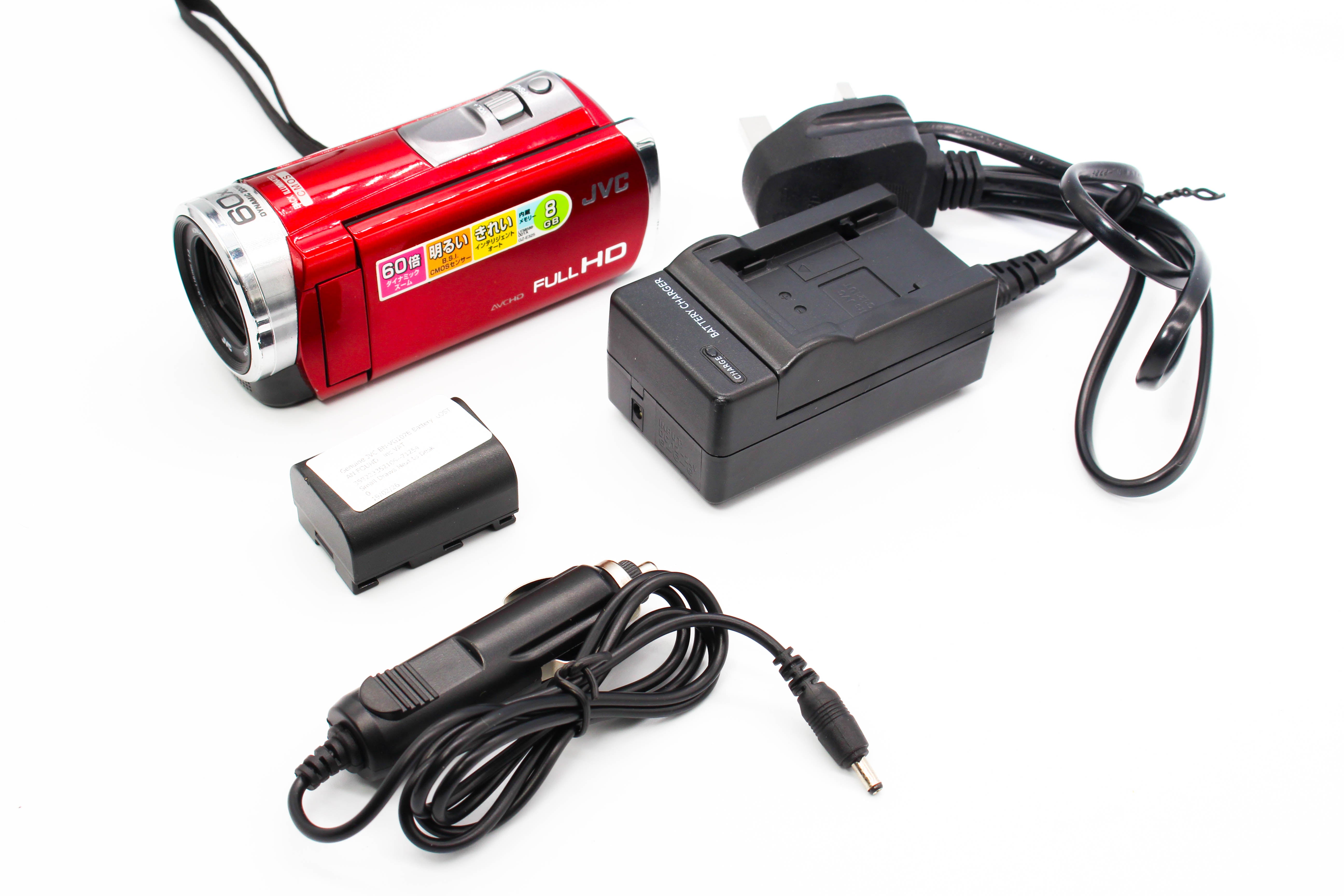 JVC GZ-E325-R HD SD Card Video Handycam Camcorder Camera - Tested Bundle Excellent