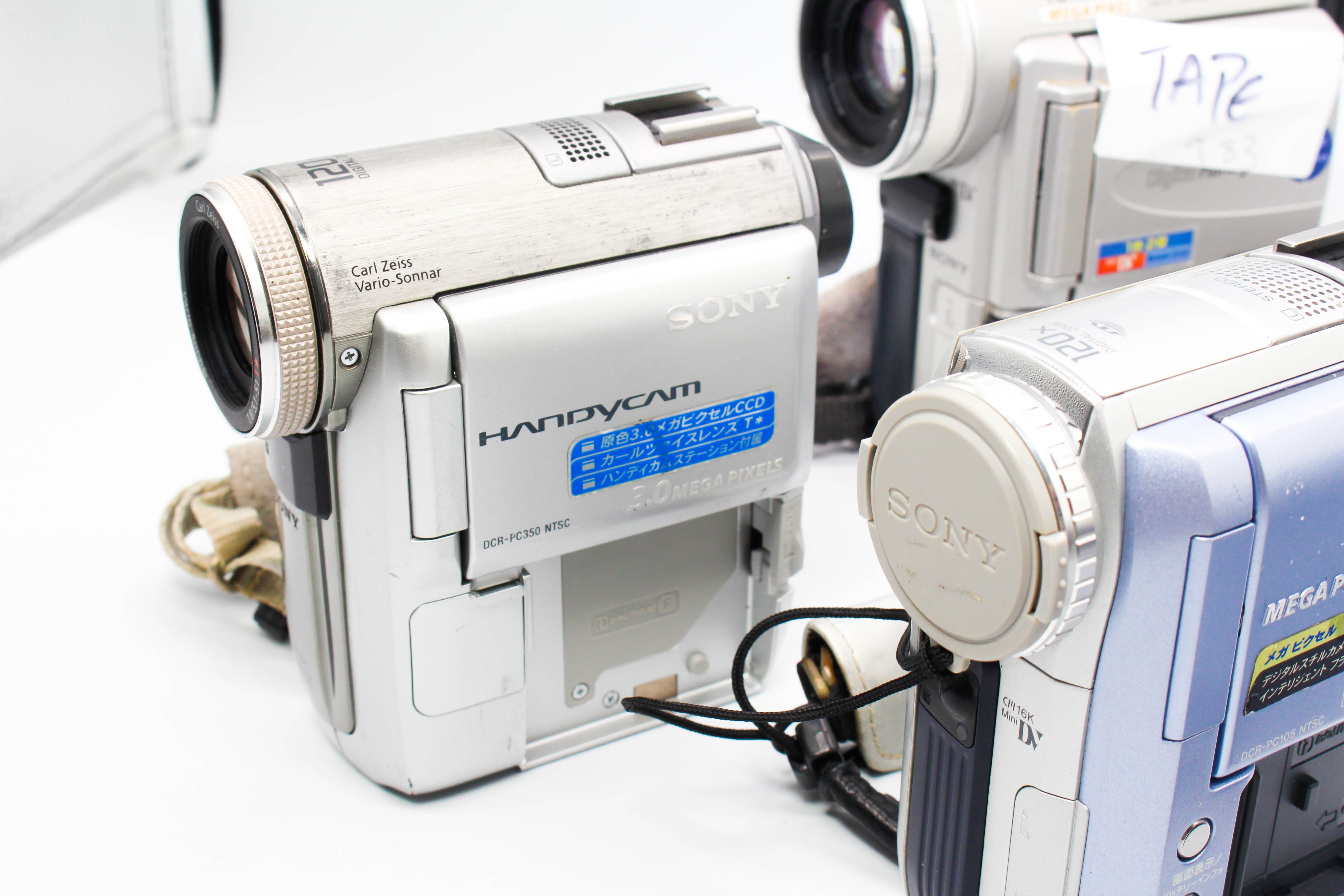 Assorted Faulty Sony MiniDV Digital Video Handycam Camcorder Cameras Inc. Sony DCR-PC100 DCR-PC109 DCR-PC6