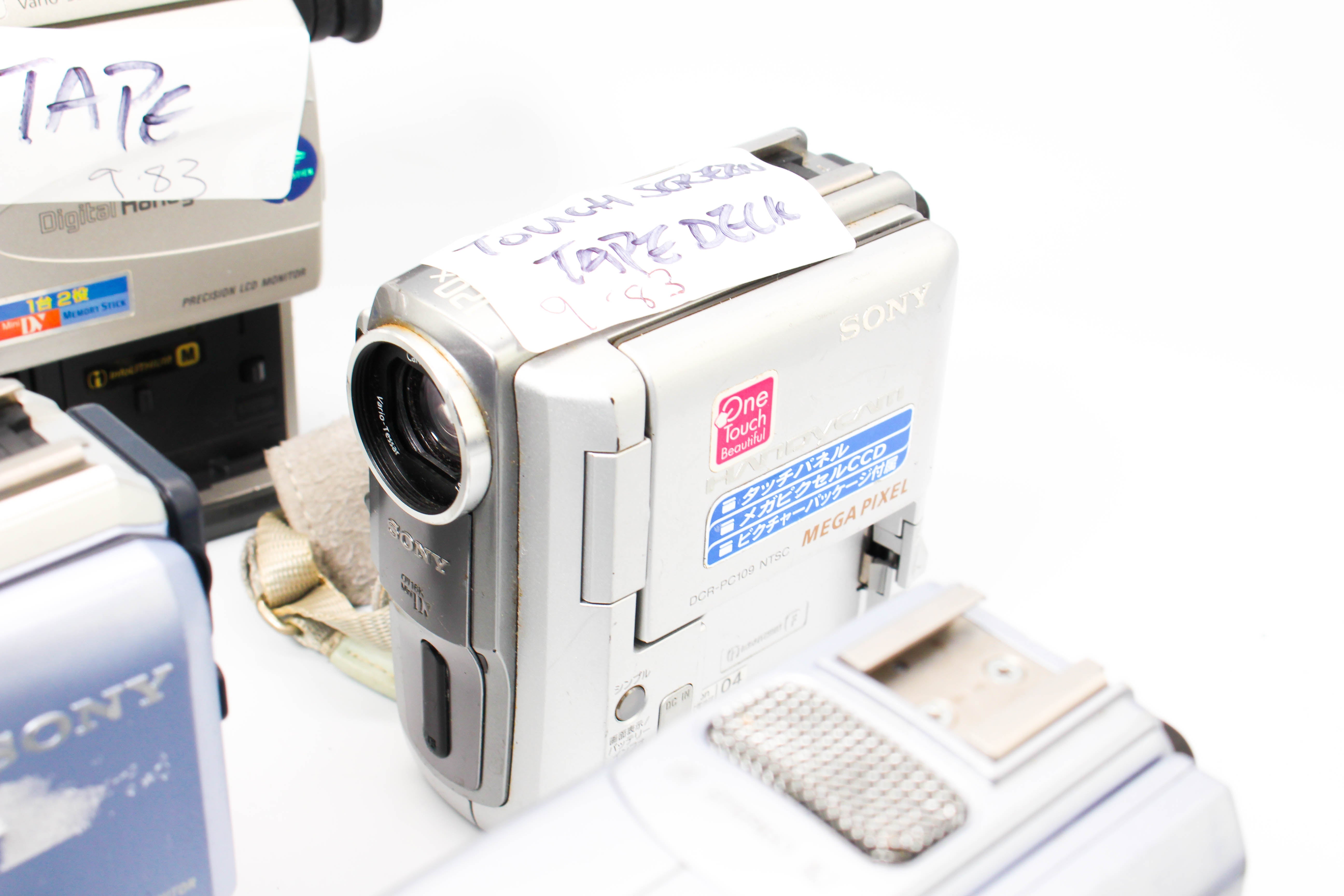 Assorted Faulty Sony MiniDV Digital Video Handycam Camcorder Cameras Inc. Sony DCR-PC100 DCR-PC109 DCR-PC6