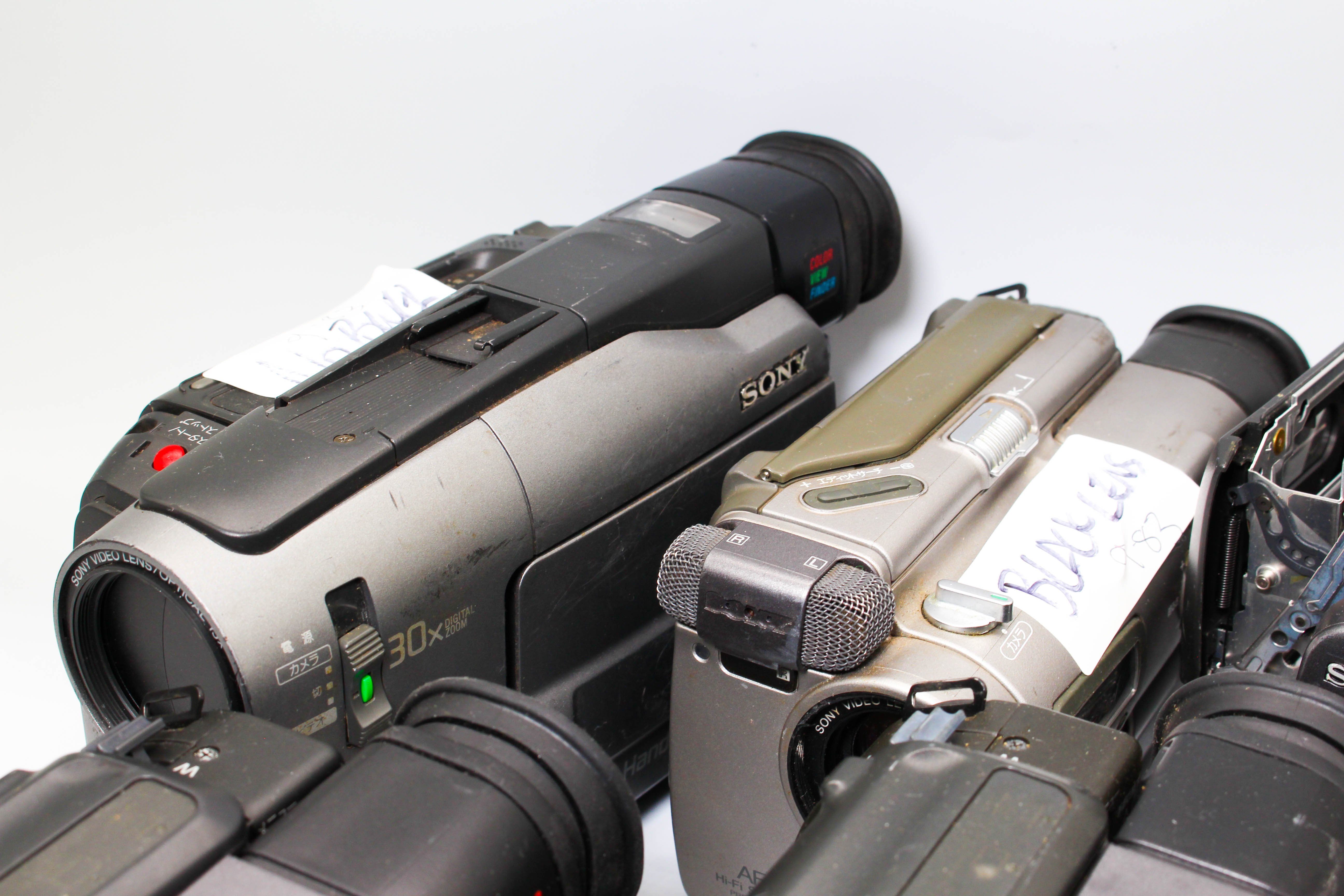 Assorted Faulty Sony Video8 Hi8 Video Handycam Camcorder Cameras Inc. Sony CCD-TR1 CCD-TR3