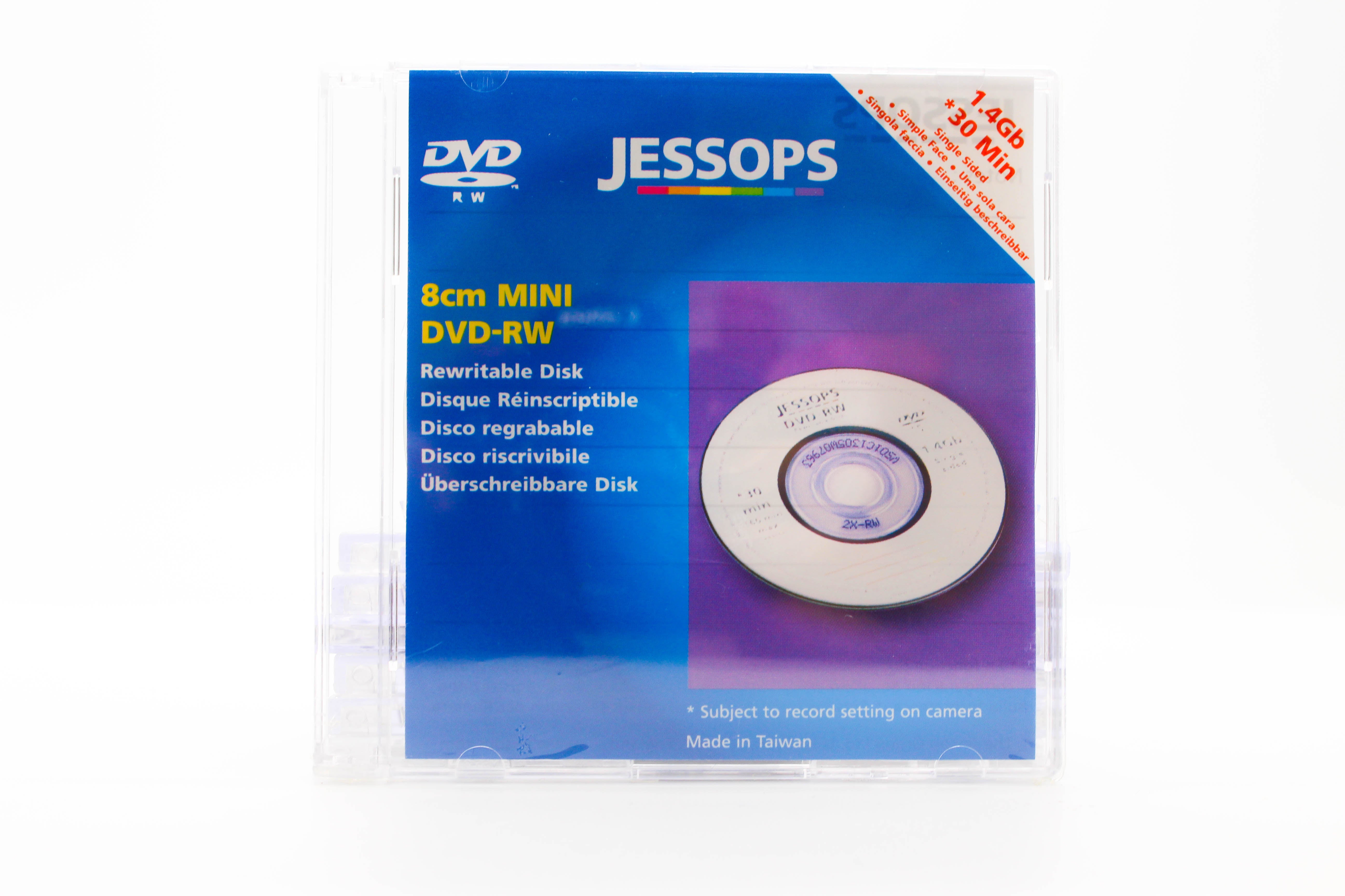 Jessops 8cm Mini DVD-RW Rewritable Disk For Camcorder Camera 1.4GB 30 Mins - Brand New