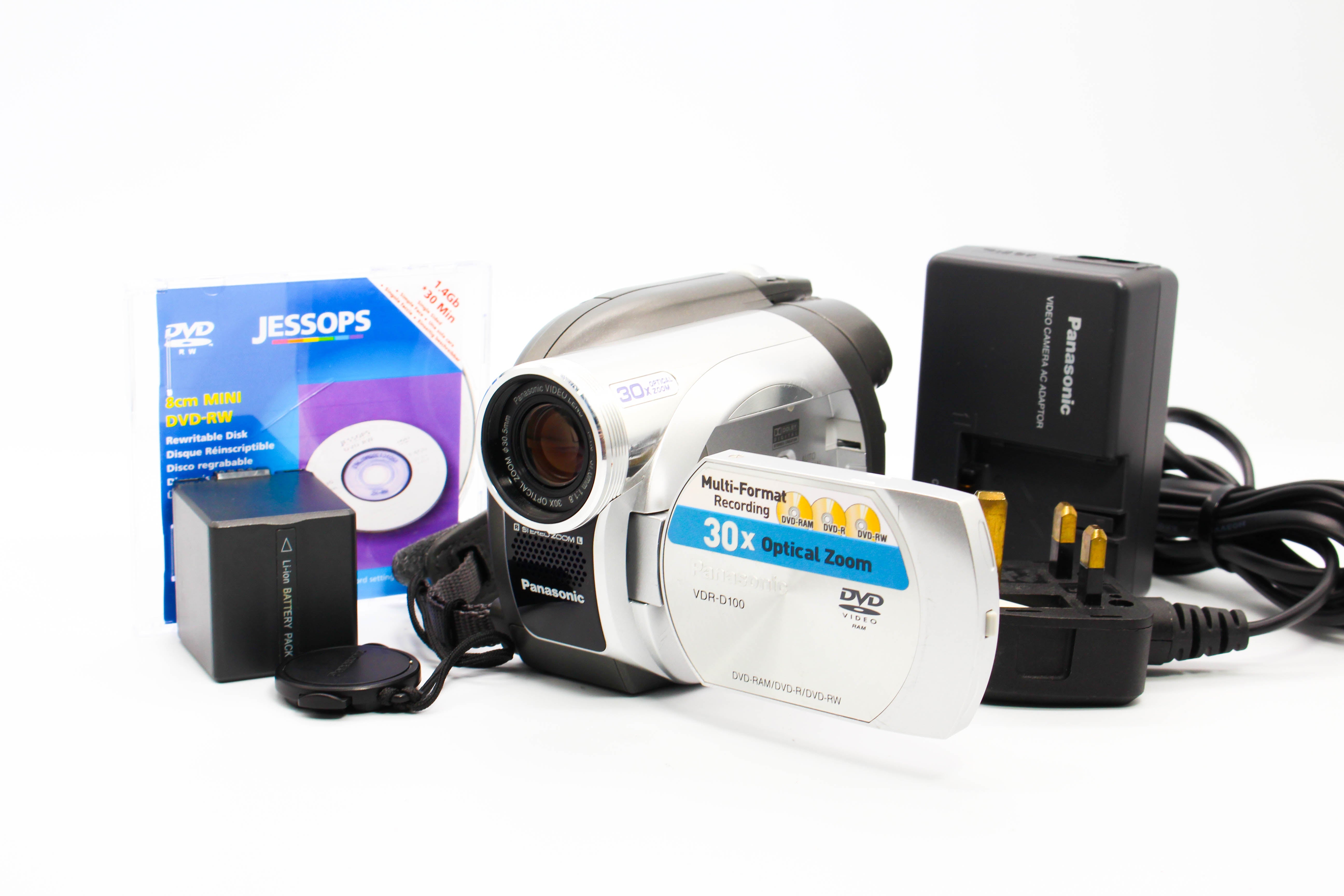 Panasonic VDR-D100 DVD Retro Video Handycam Camcorder Camera - Tested Bundle Excellent