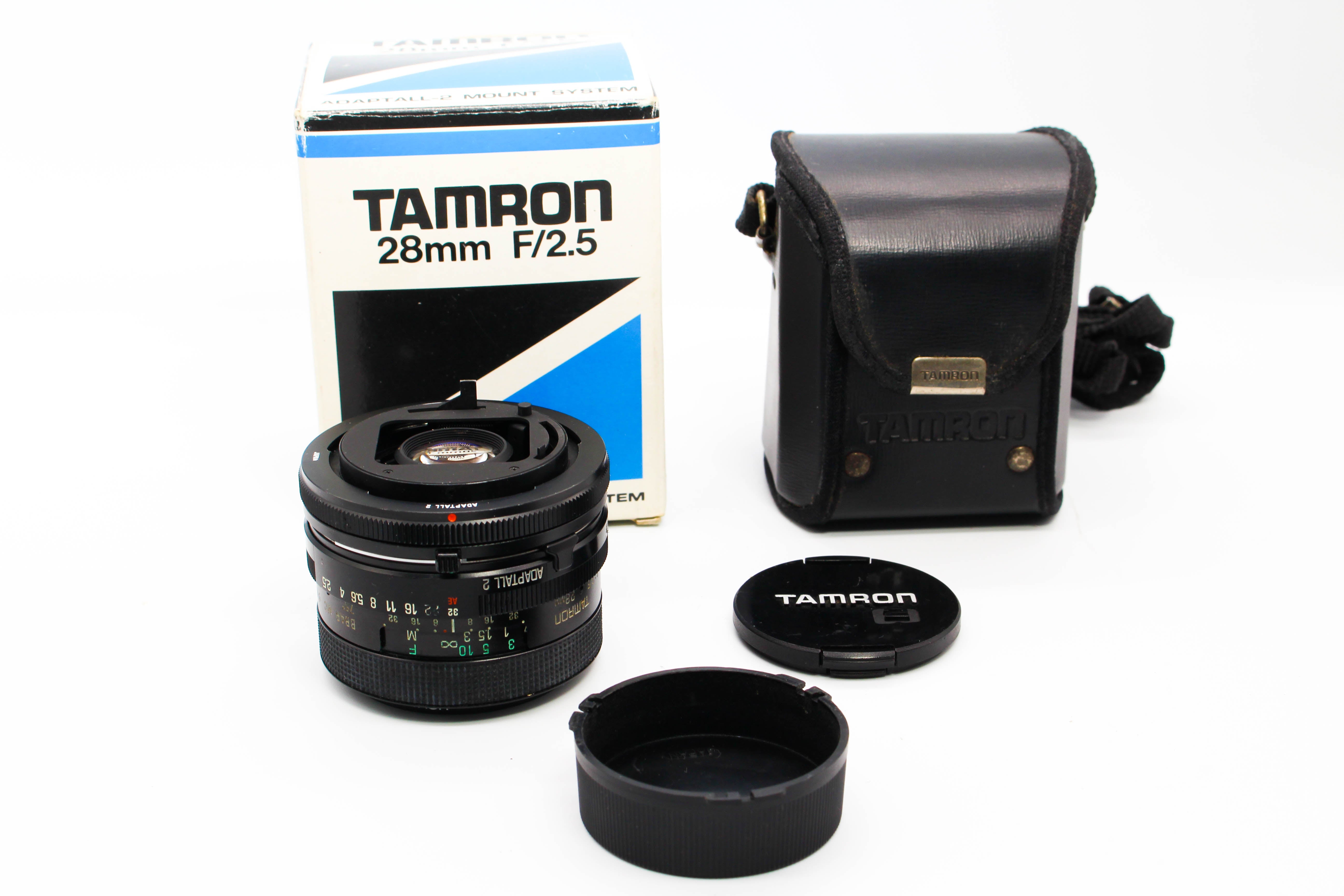 Tamron 28mm f/2.5 Adaptall-2 Lens Canon FD Mount SLR Wide Angle Manual Focus Prime - Tested Bundle Excellent