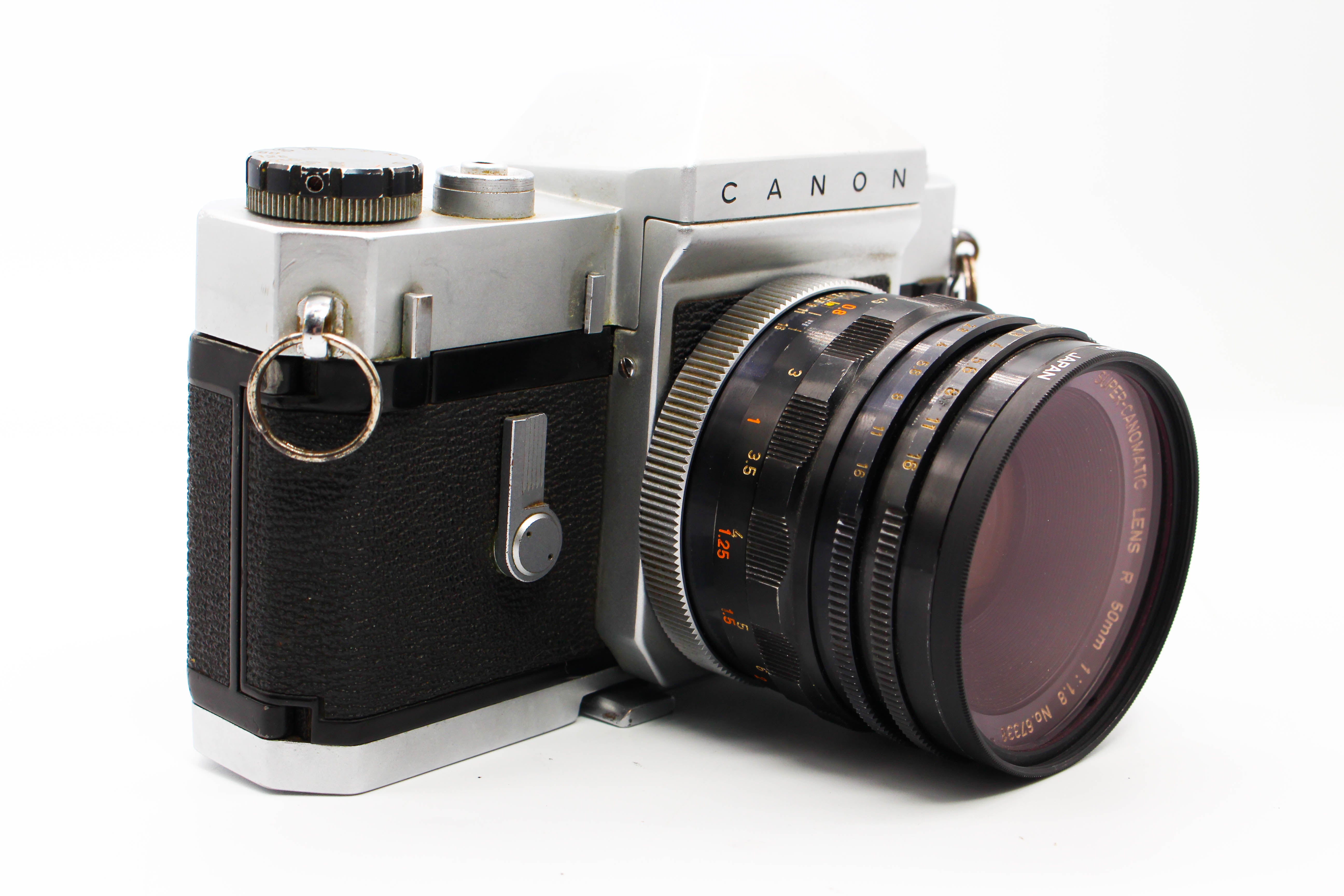 Canon Canonflex RP SLR 35mm Film Photo Camera with 50mm f/1.8 Super-Canomatic R Lens - Tested Bundle Good