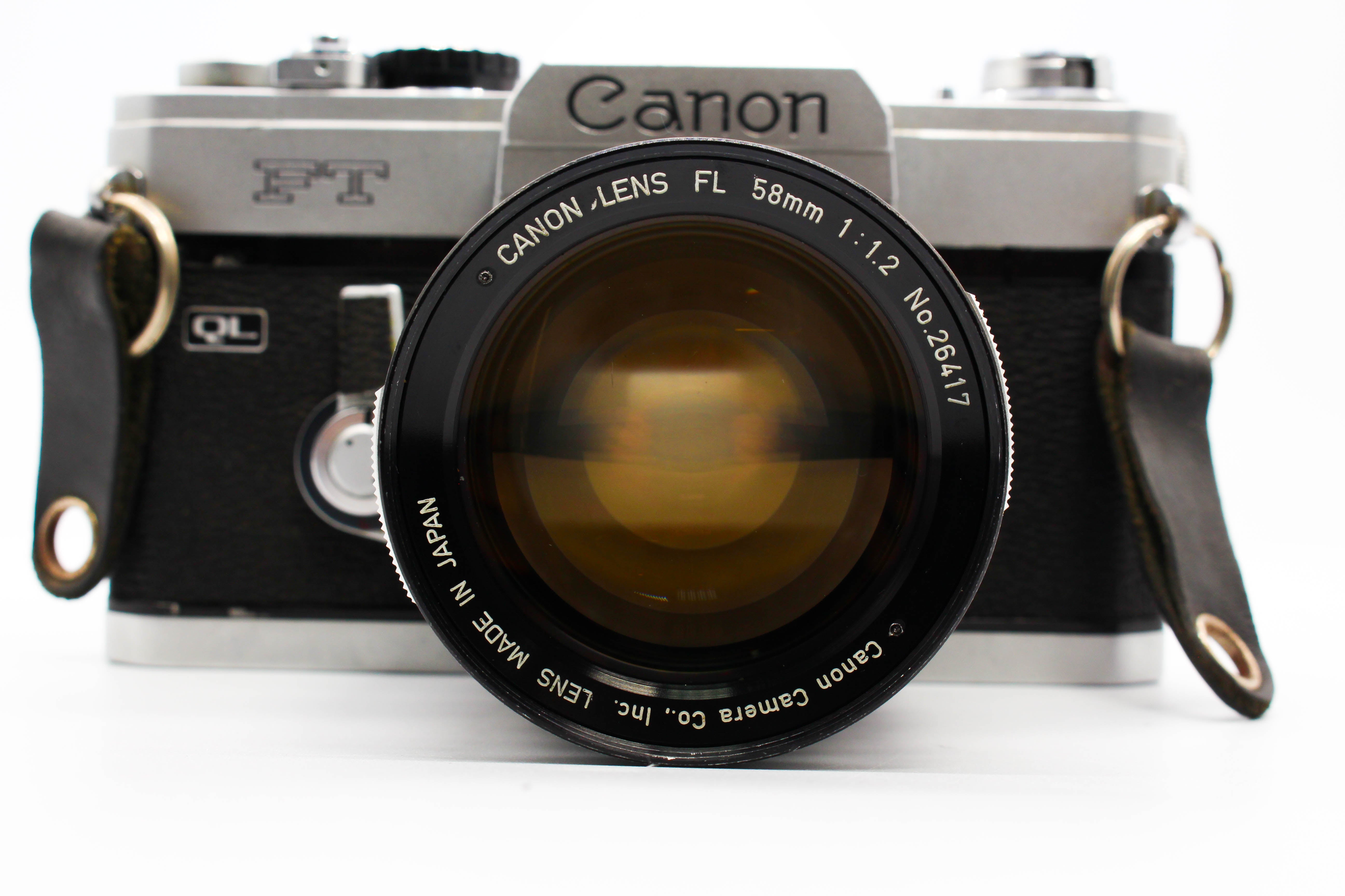 Canon FT QL SLR 35mm Film Photo Camera with 58mm f/1.2 Lens - Tested Bundle Good