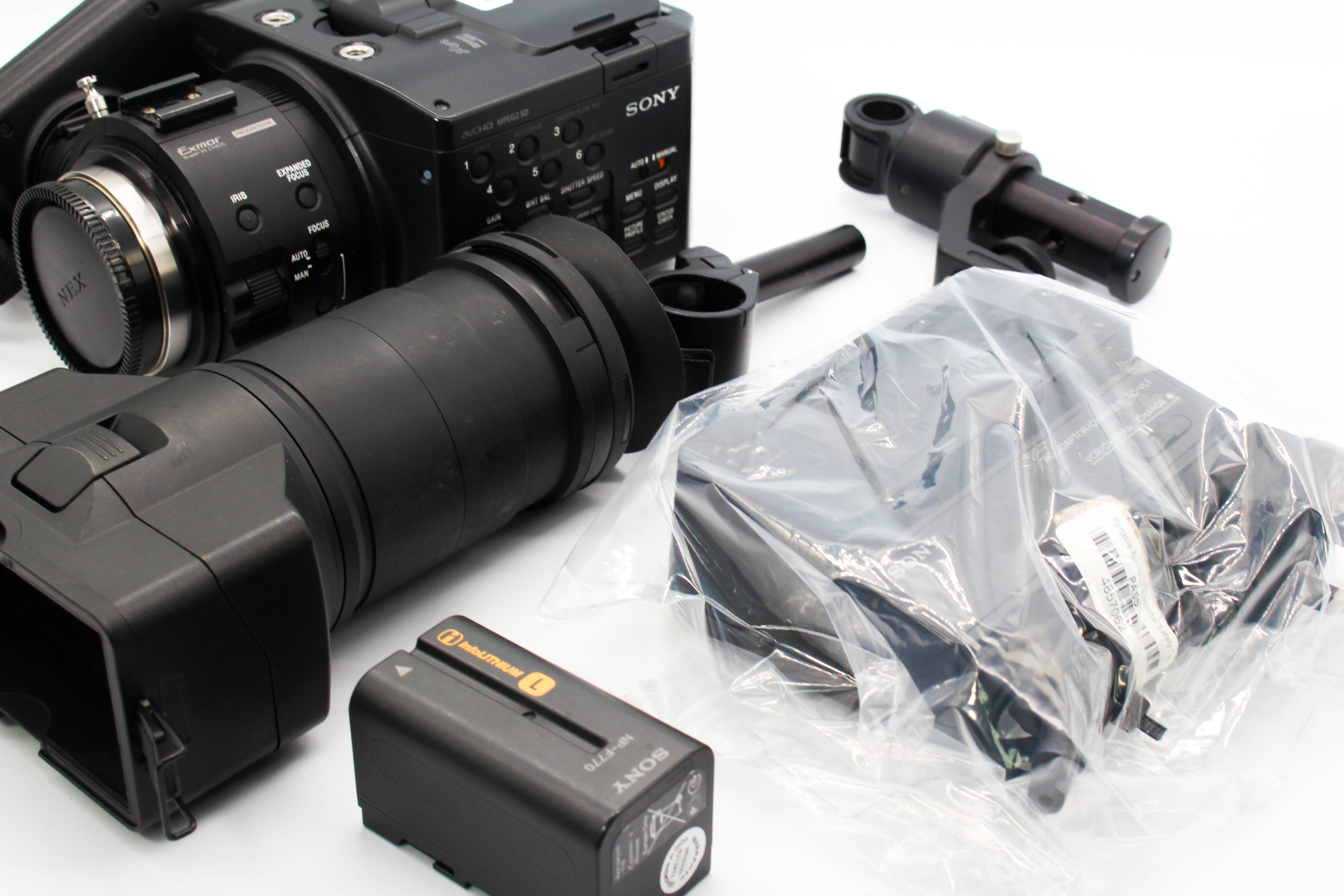 Sony NEX-FS100E 4K Exmor Super 35mm CMOS Sensor Camcorder Camera - Tested Bundle Excellent