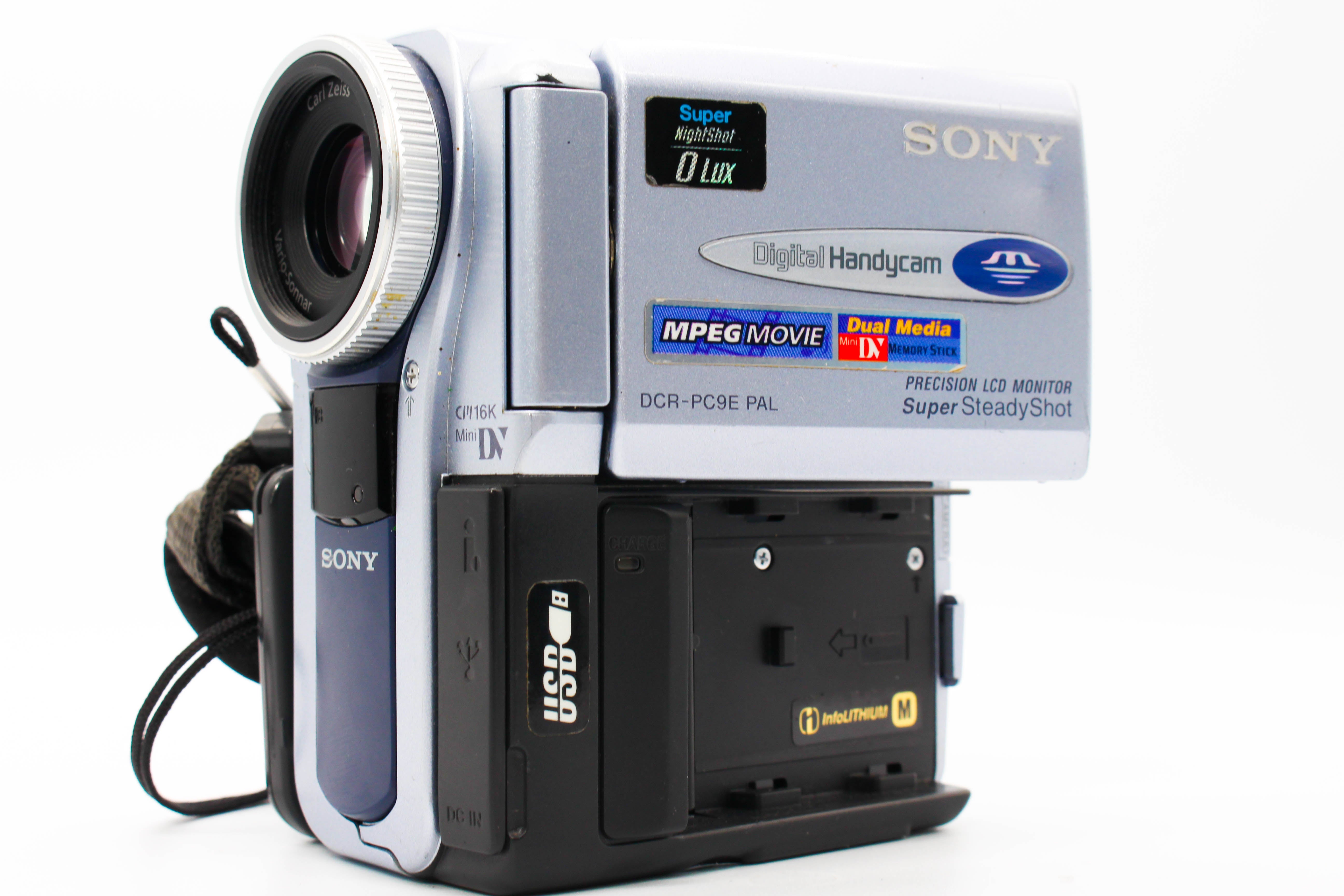 Sony DCR-PC9E MiniDV Handycam Tape Digital Video Camera Camcorder (Read) - Tested Bundle
