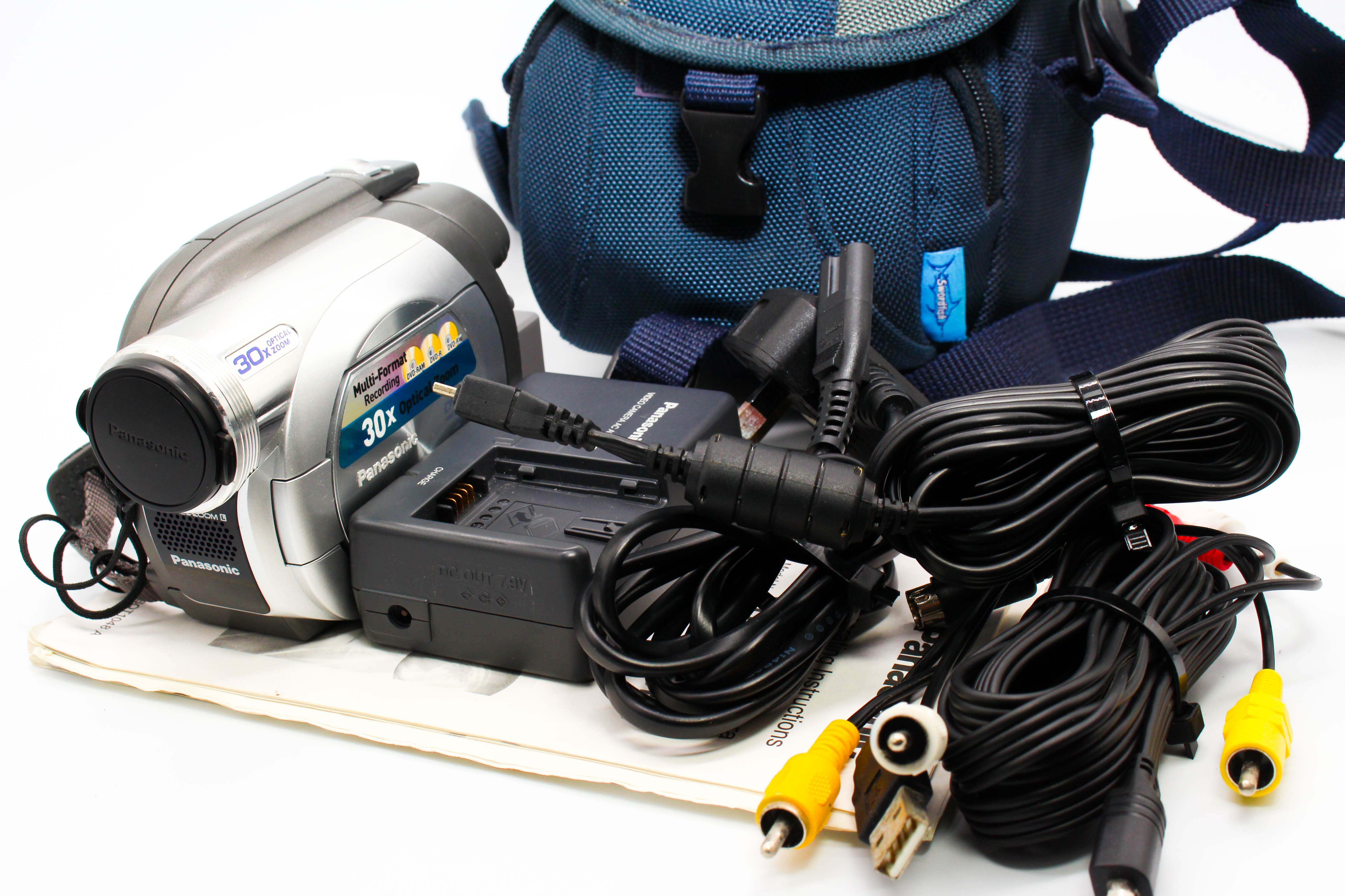 Panasonic VDR-D100EB DVD Video Handycam Camcorder Camera - Tested Bundle Good