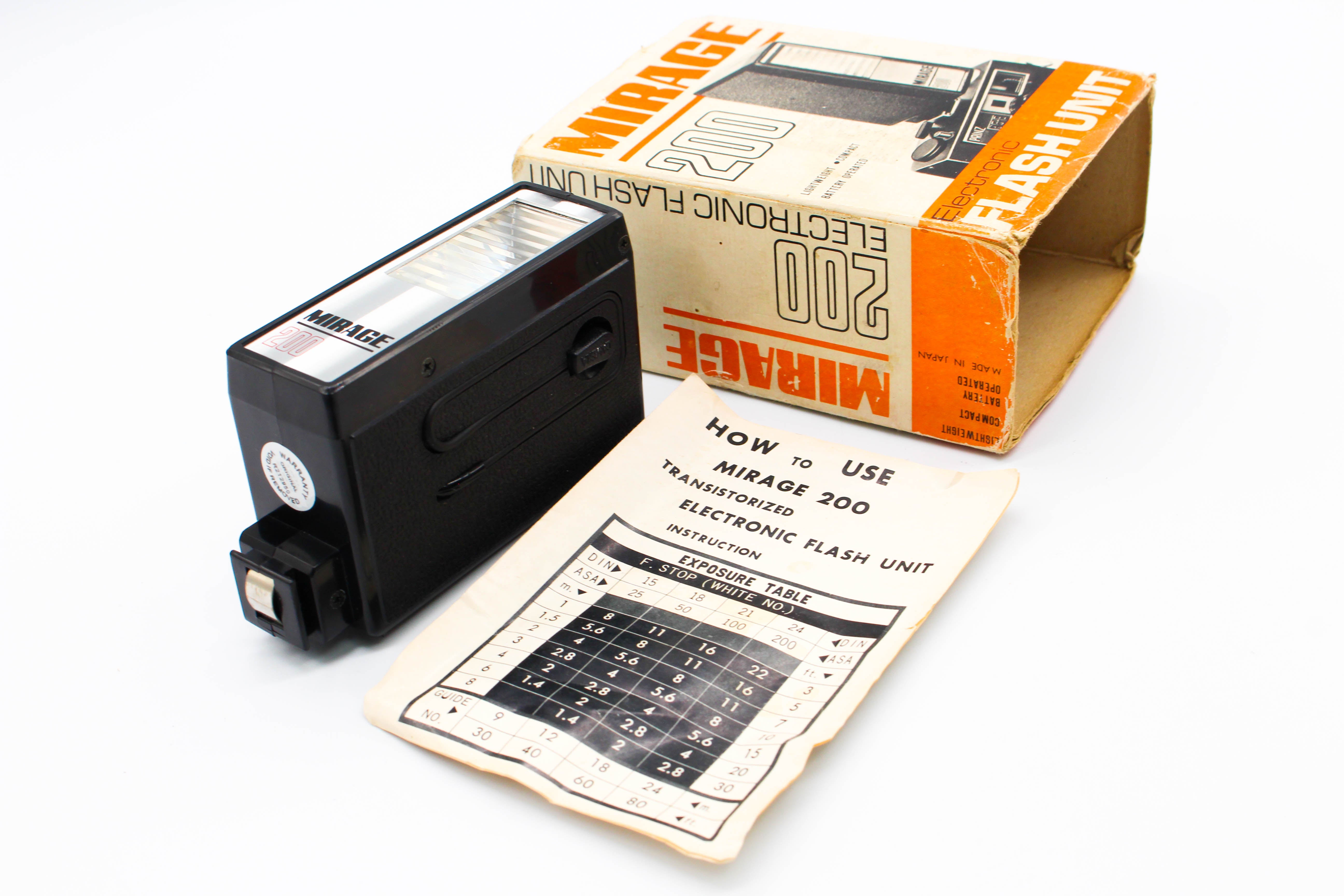 Mirage 200 Electronic Flash Unit For Vintage Film Photo Cameras - Tested Excellent