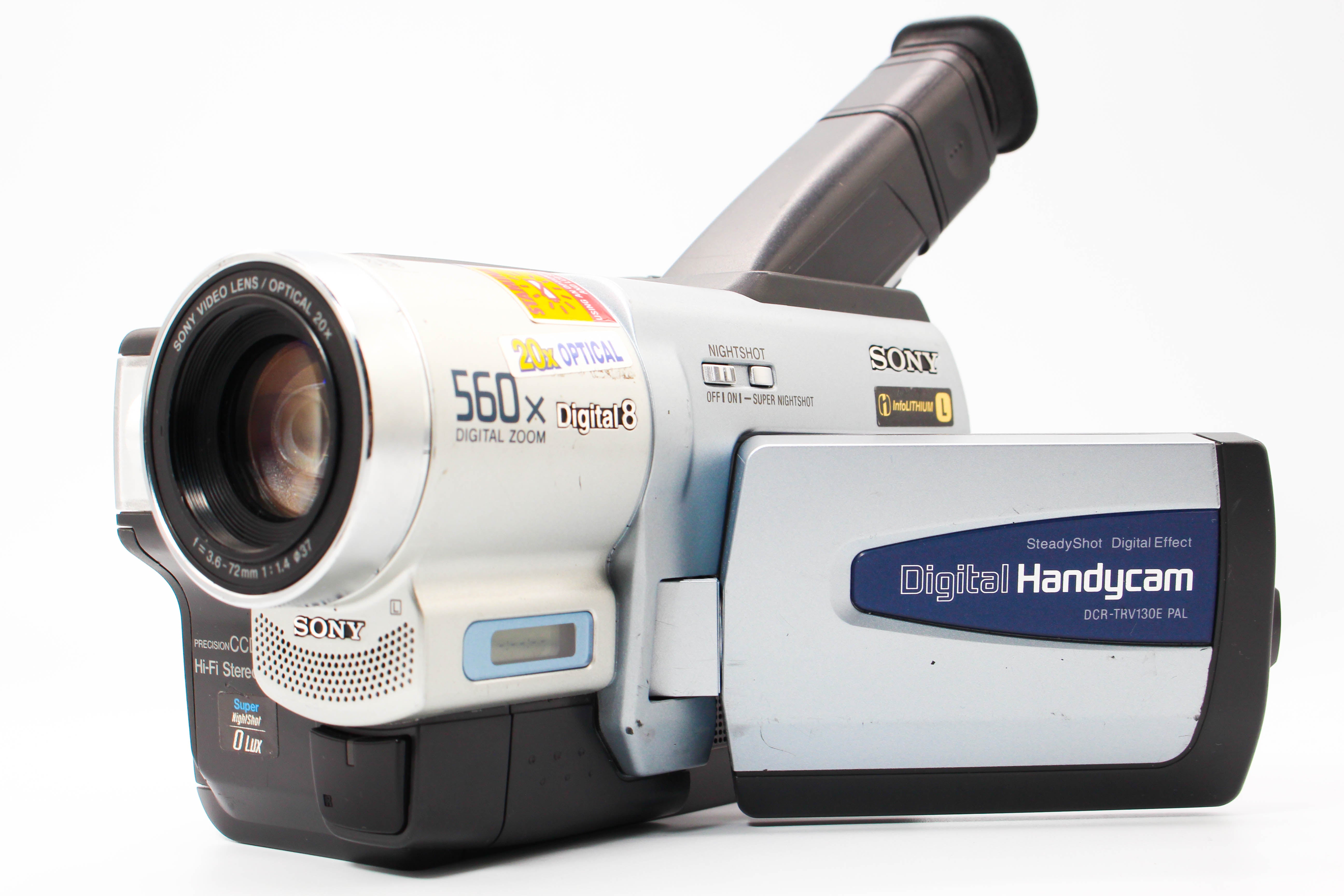 Sony DCR-TRV130E Digital8 Hi8 Video8 Handycam Tape Digital Video Camcorder - Tested Bundle Good