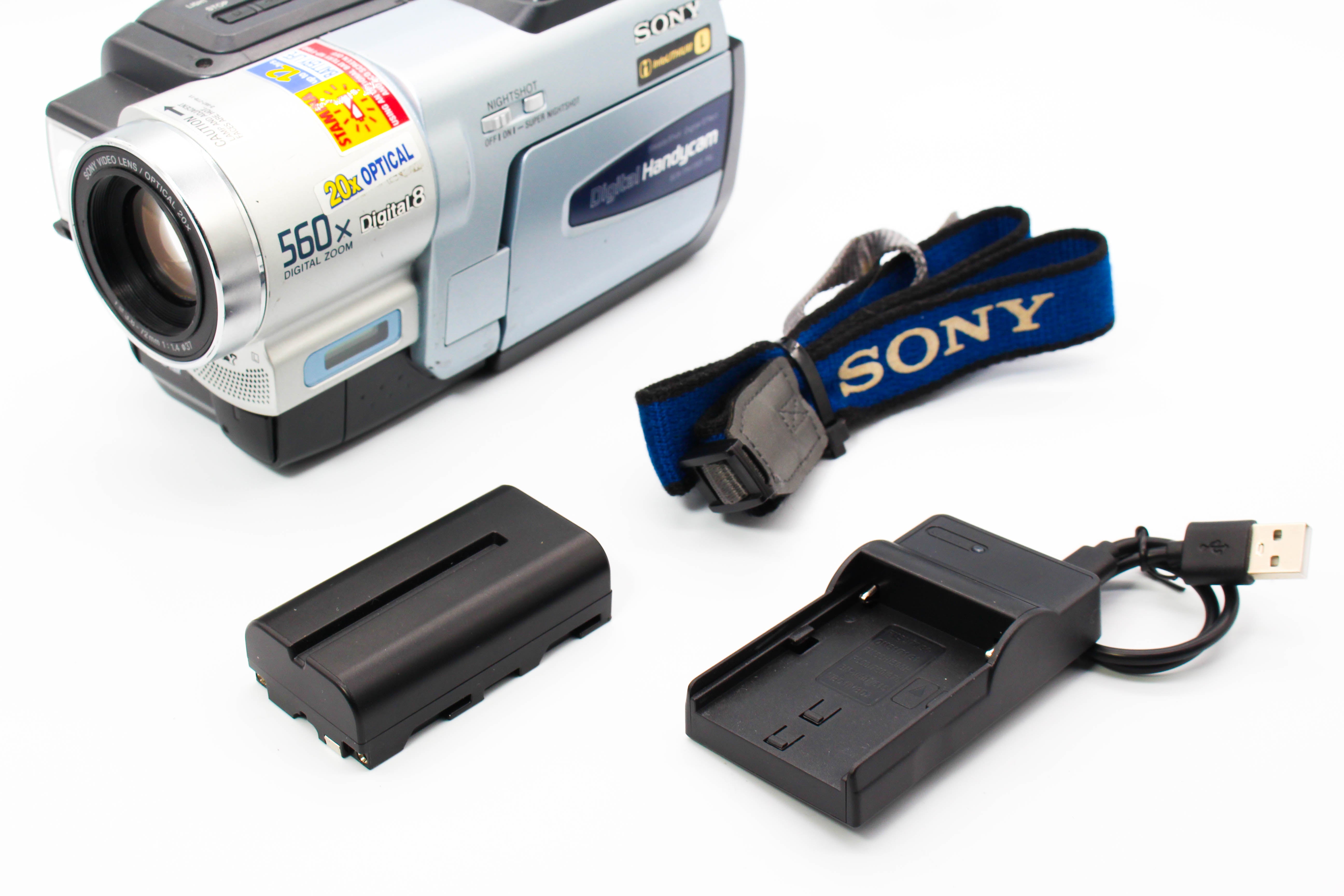 Sony DCR-TRV130E Digital8 Hi8 Video8 Handycam Tape Digital Video Camcorder - Tested Bundle Good