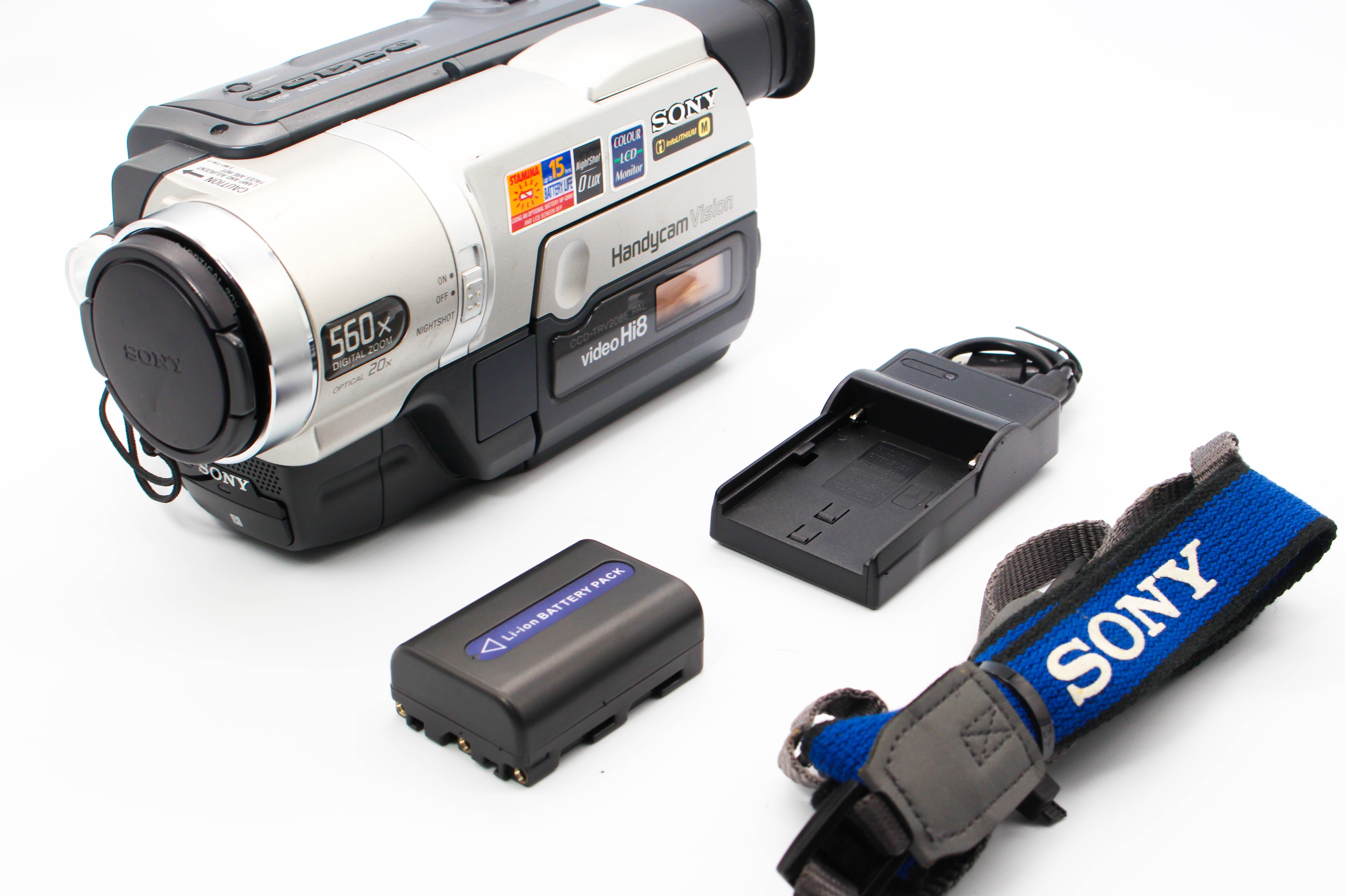 Sony CCD-TRV208E Hi8 Video8 Handycam Tape Digital Video Camcorder - Tested Bundle