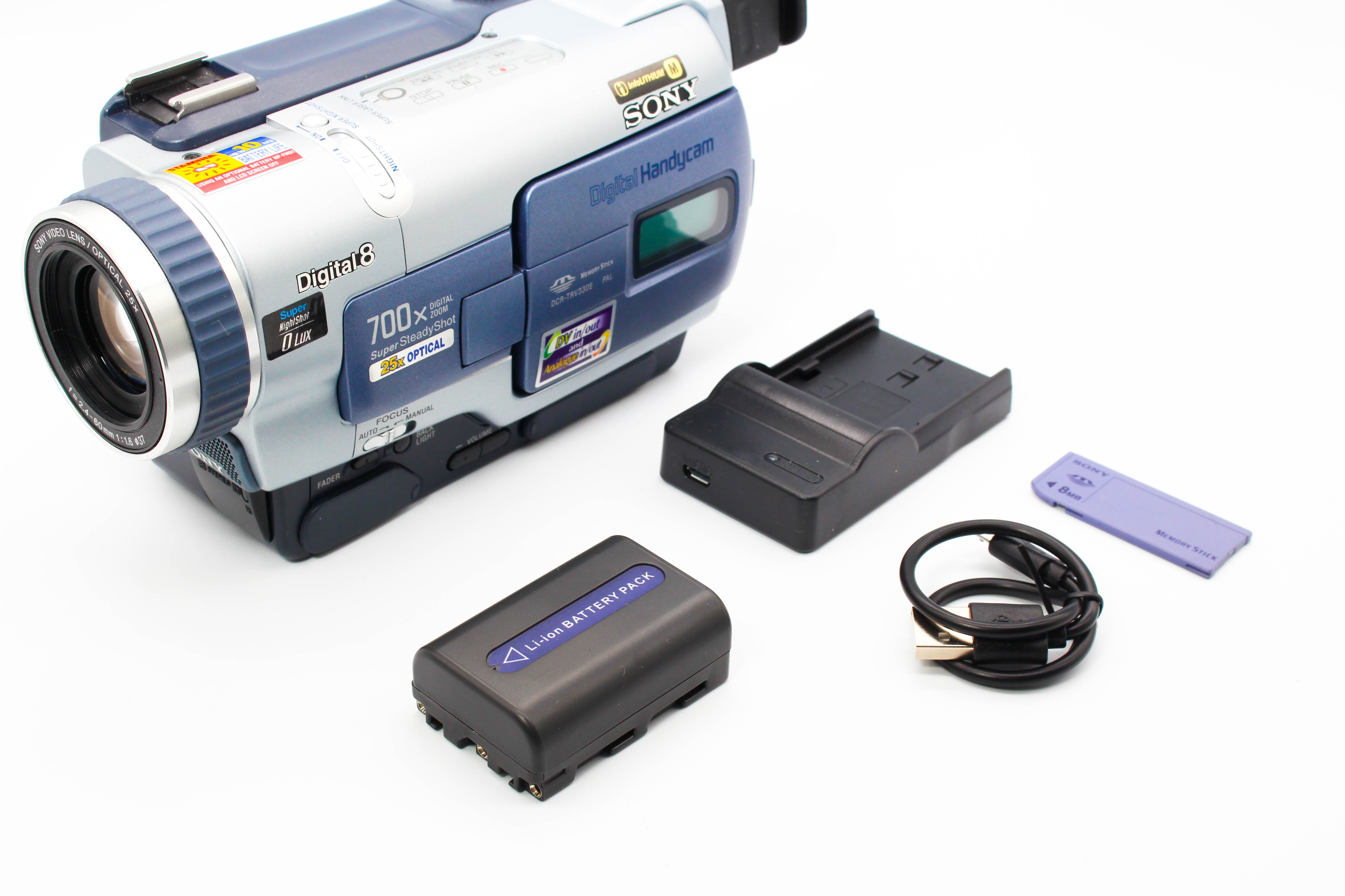 Sony DCR-TRV330E Digital8 Hi8 Video8 Handycam Tape Digital Video Camcorder - Tested Bundle Excellent