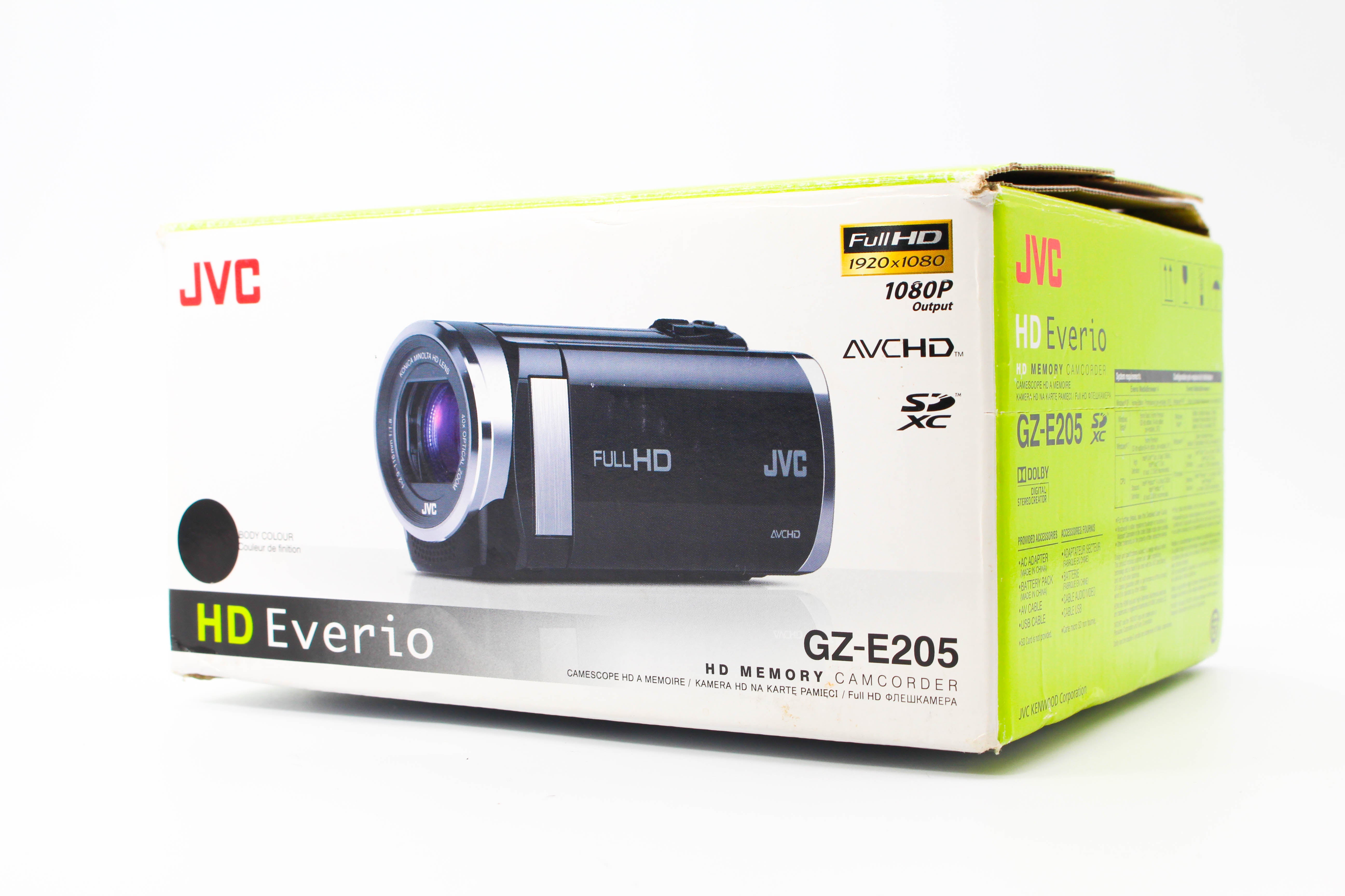 JVC Everio GZ-E205BEK HD SD Card Digital Video Camcorder - Tested Bundle Excellent