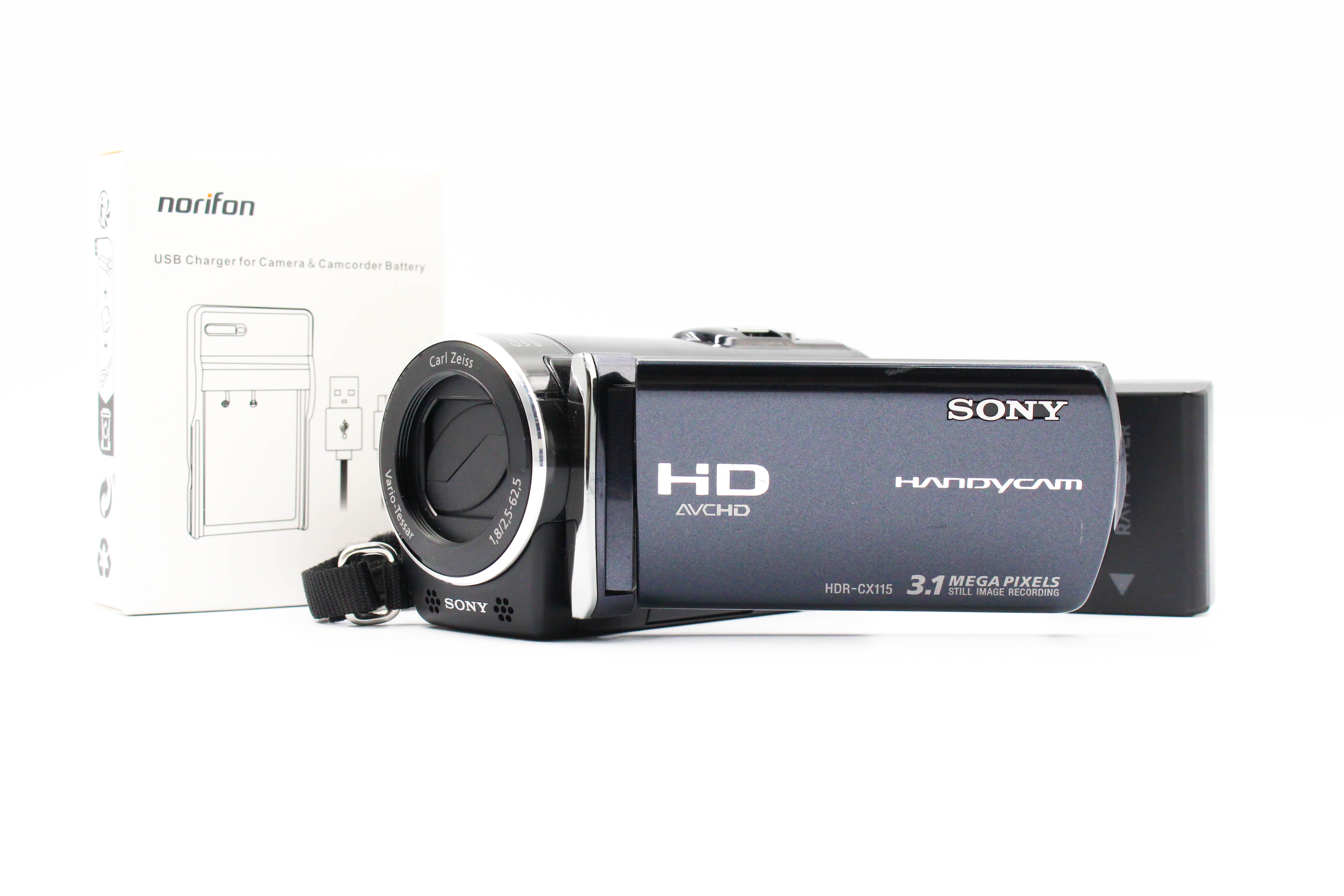 Sony HDR-CX115 HD AVC SD Card Digital Video Camera Camcorder - Tested Bundle Excellent