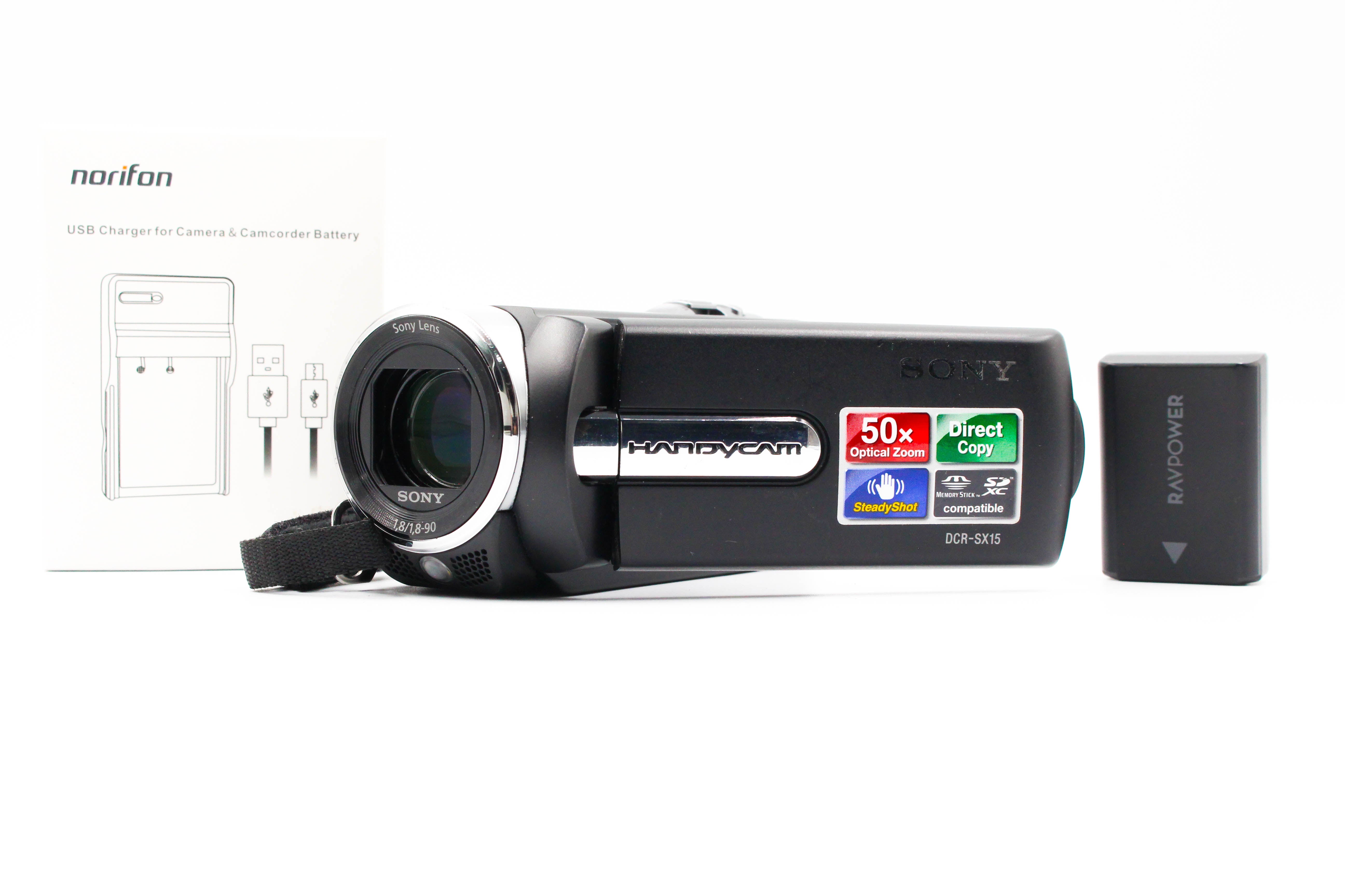 Sony DCR-SX15 HD Handycam SD Card Digital Video Camera Camcorder - Tested Bundle Excellent