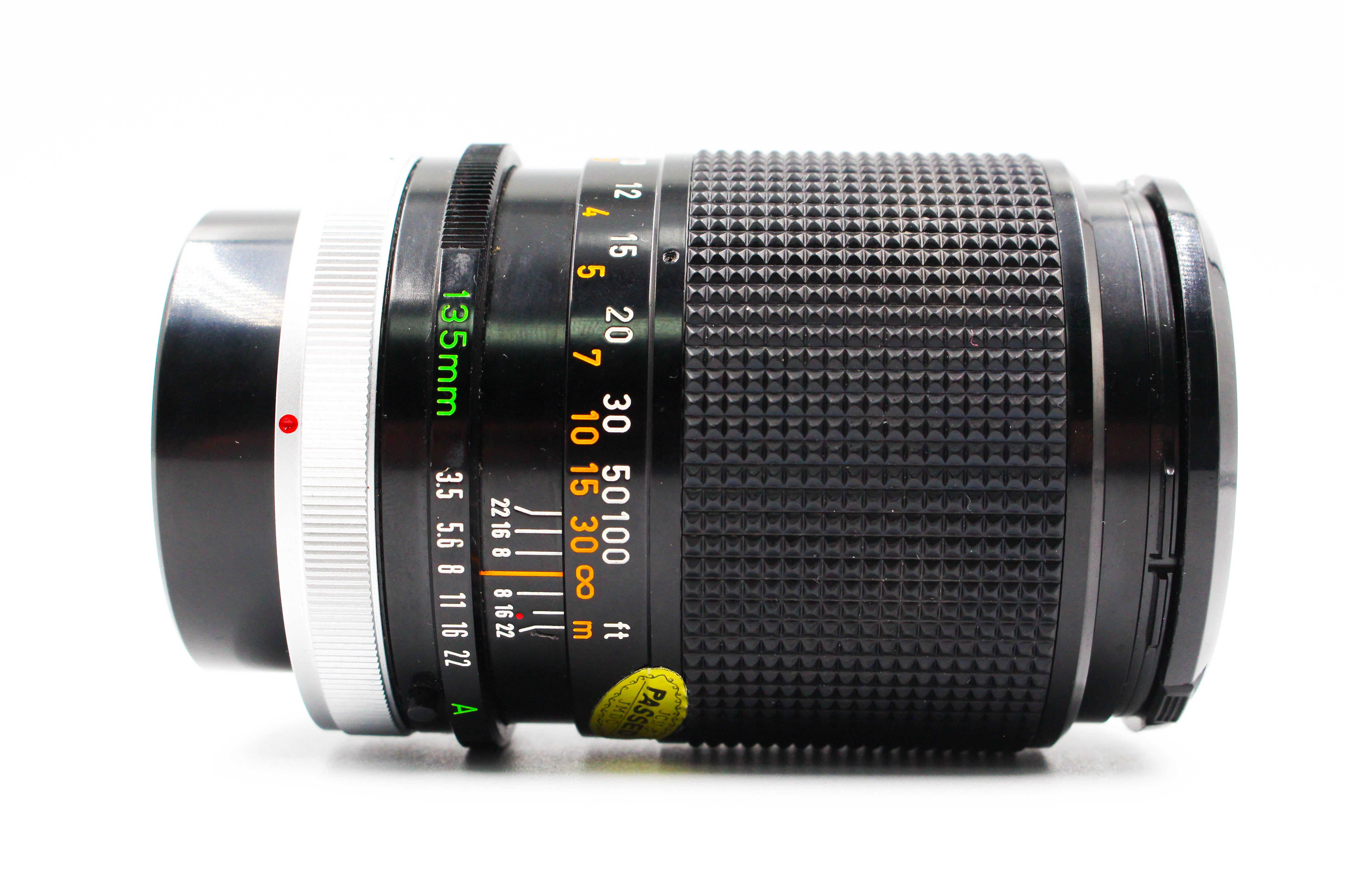 Canon 135mm f/3.5 S.C. Telephoto Prime Camera Lens FD Mount - Tested Set