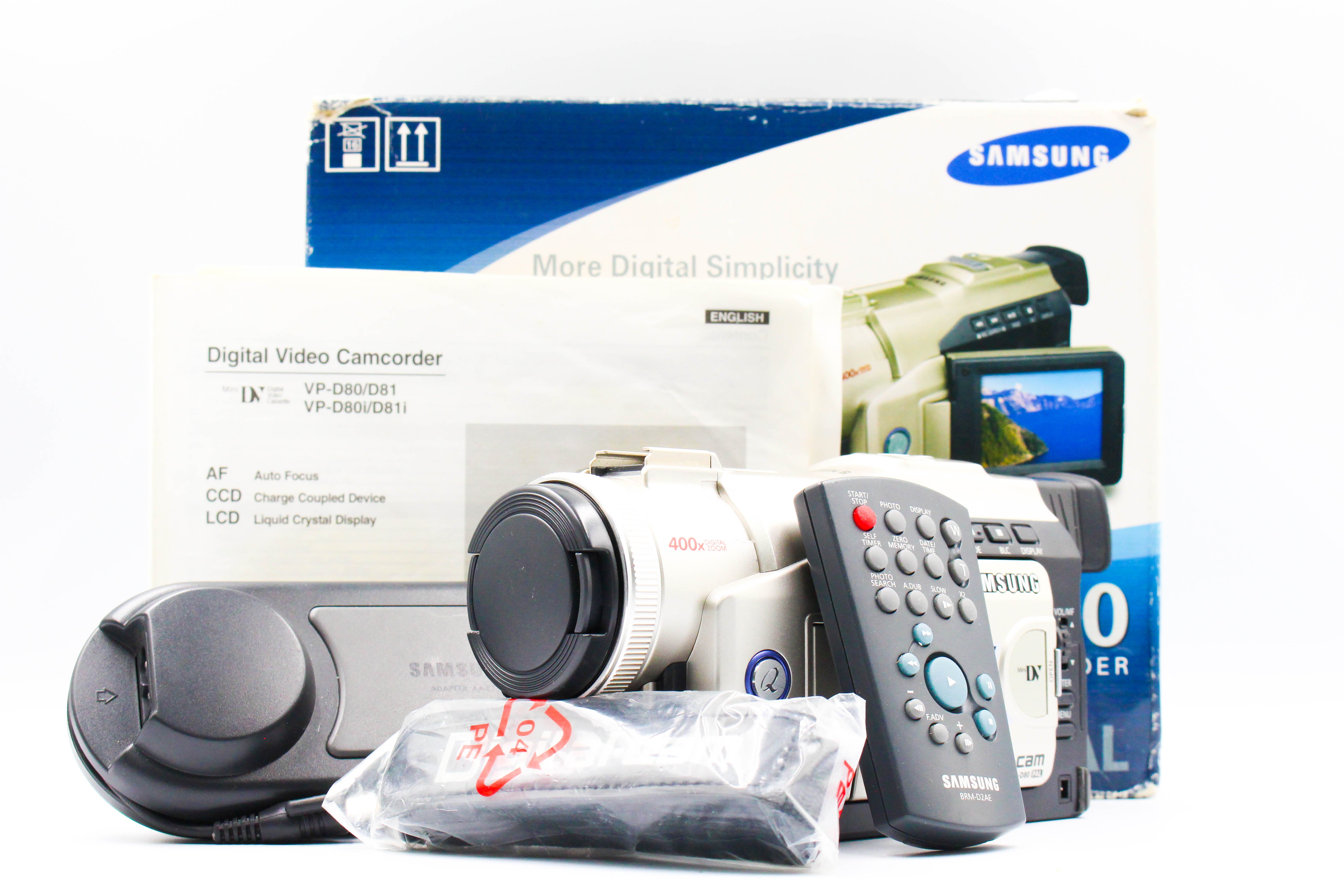 Samsung VP-D80 MiniDV Handycam Digital Video Camera Camcorder (Read) - Tested Bundle