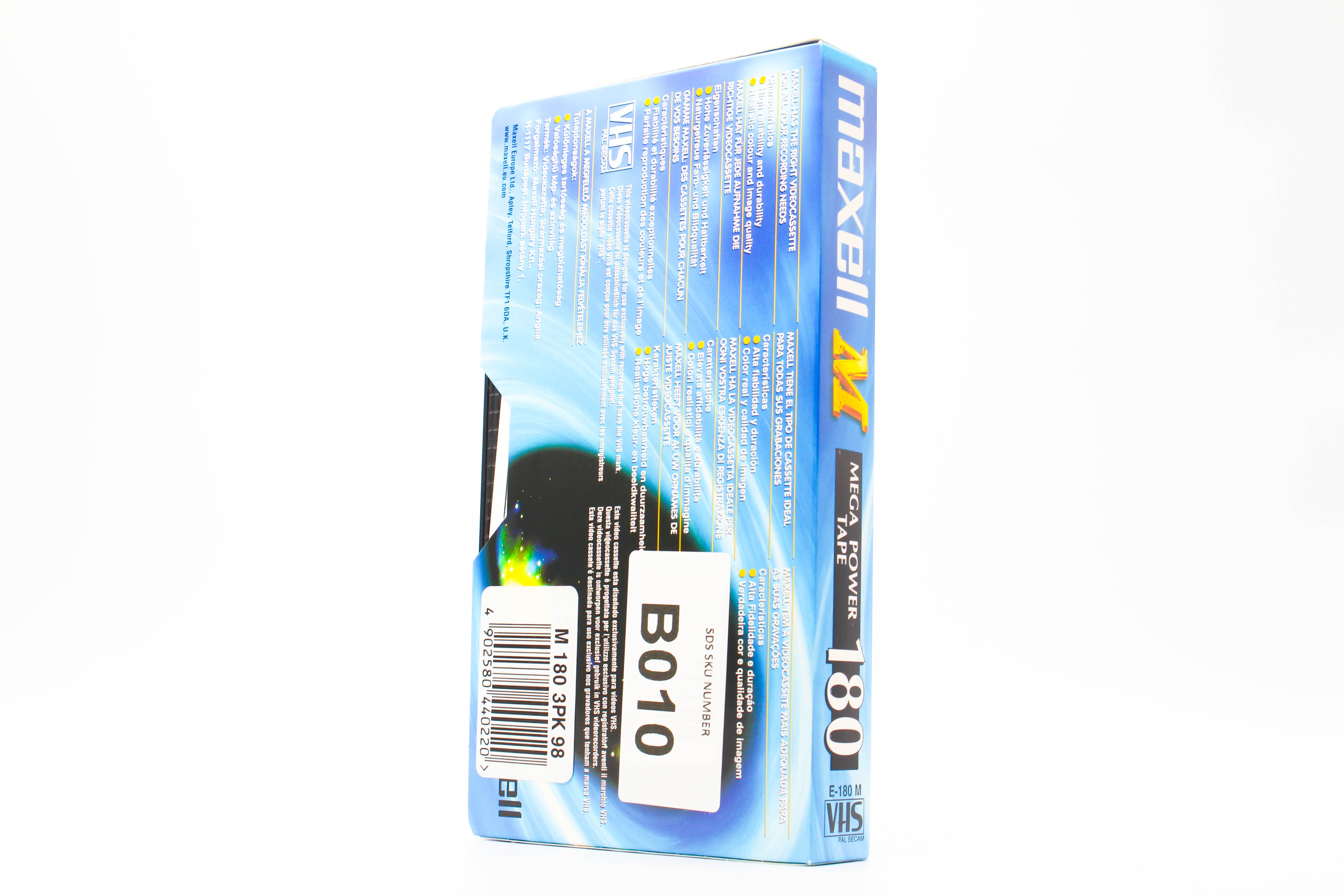Maxell E180-M VHS Tape 3 Hour Mega Power Tape - New Sealed