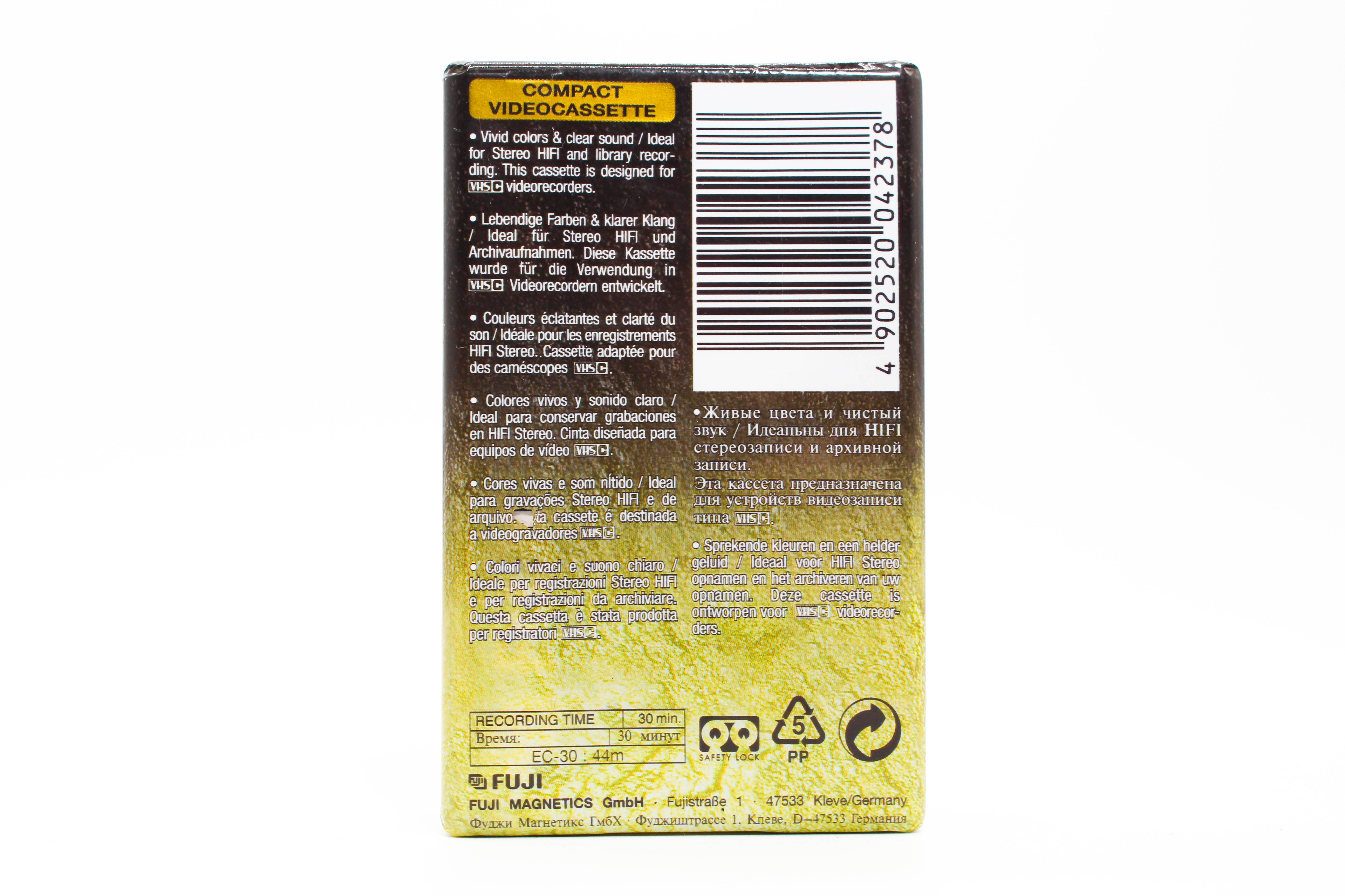 Fuji EC-30 VHS-C VHS Super High Grade Tape Video Cassette - Brand New