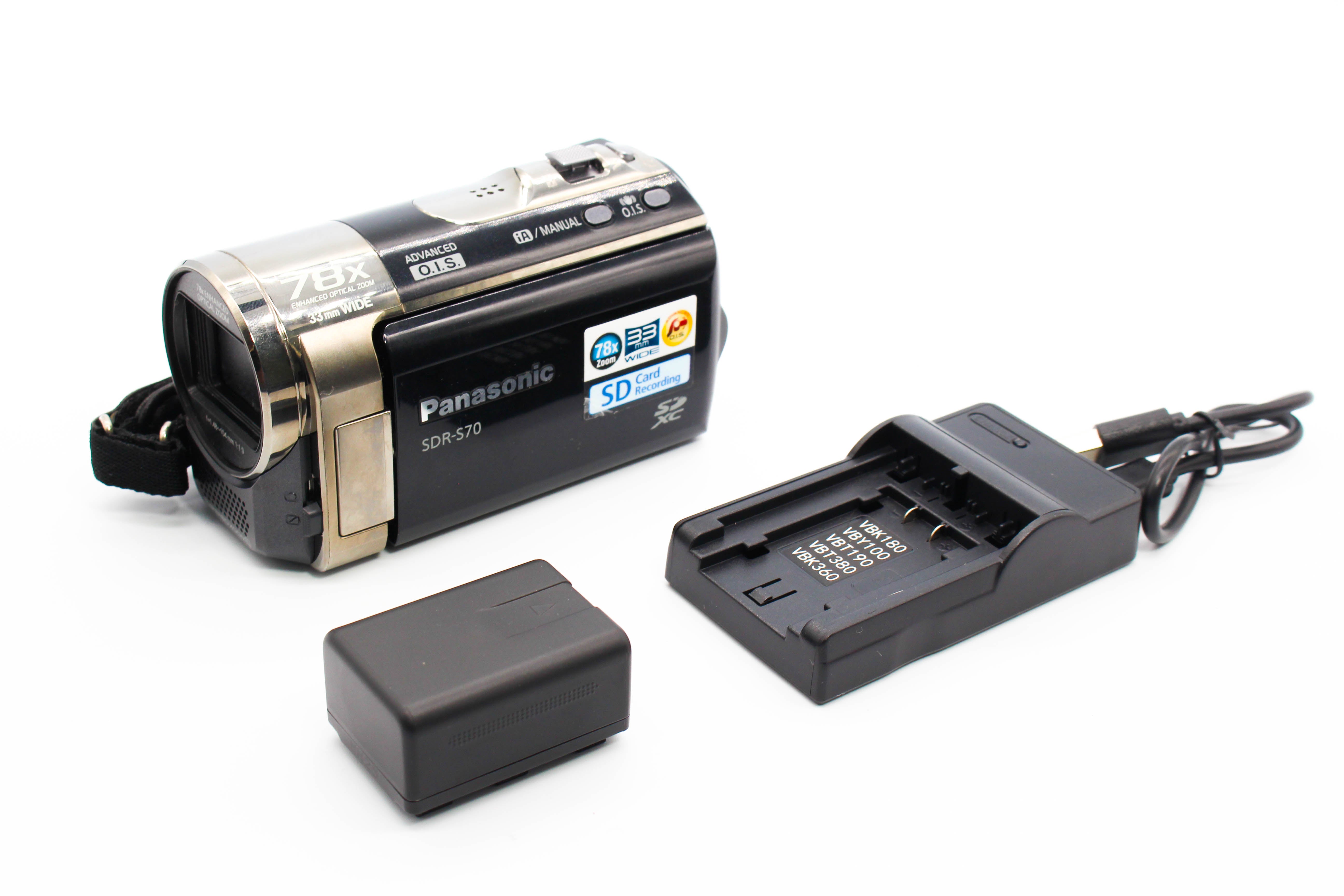 Panasonic SDR-S70 HD SD Card Video Handycam Camcorder Camera - Tested Bundle Excellent