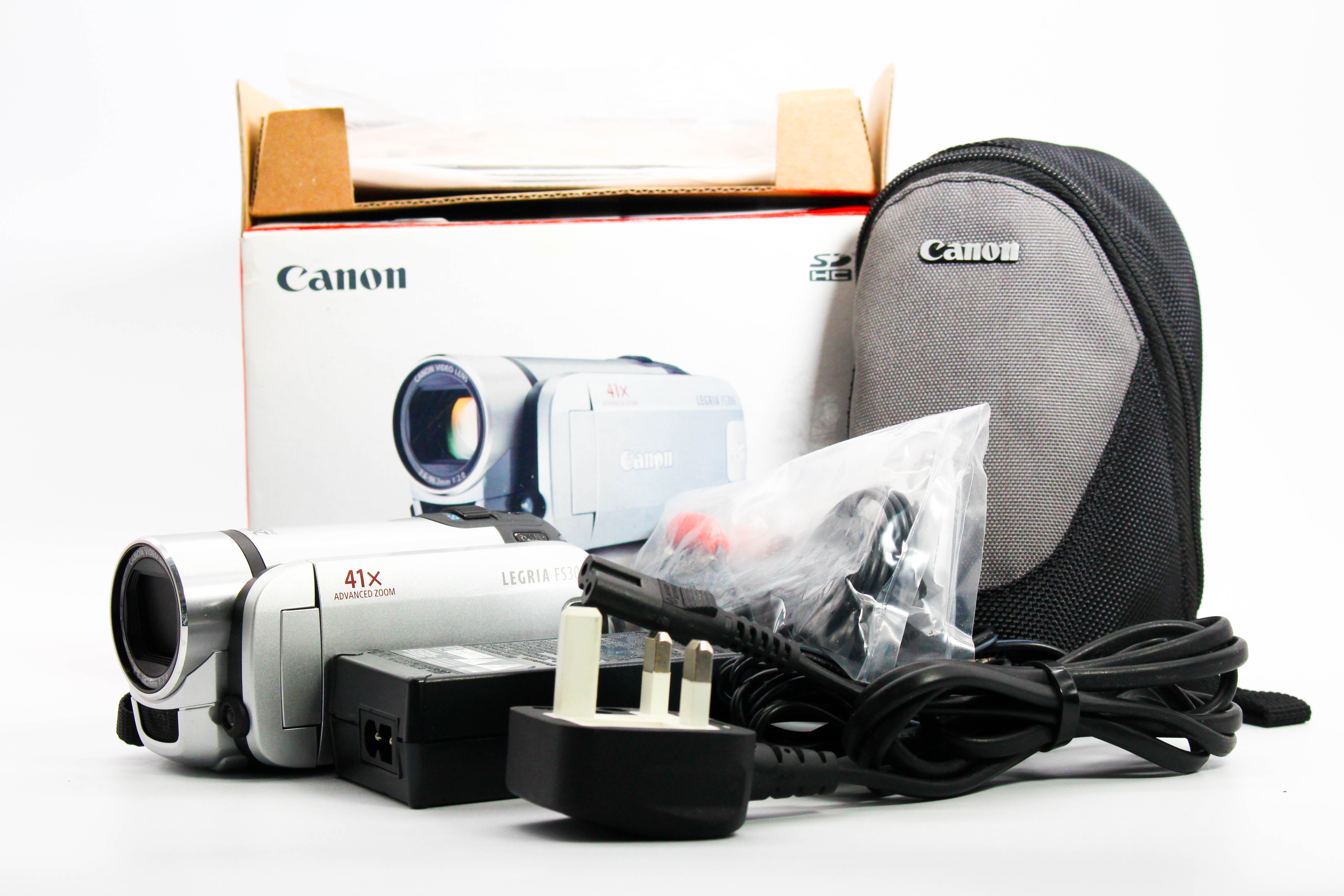 Canon Legria FS306E SD Card HD Digital Video Handycam Camcorder Camera - Tested Bundle Excellent