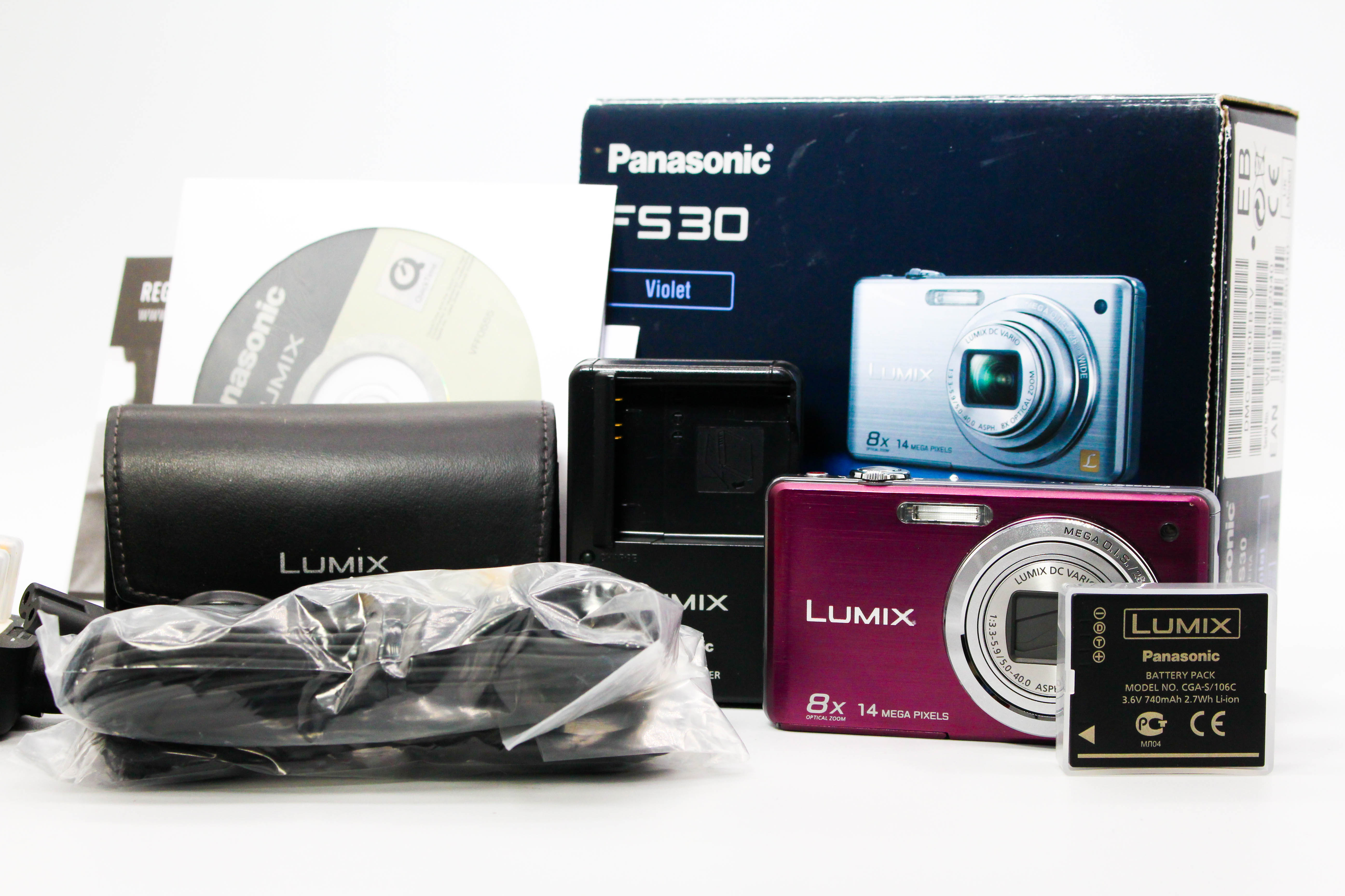 Panasonic Lumix DMC-FS30 SD Card Digital Photo Video Camera Digicam - Tested Bundle Excellent
