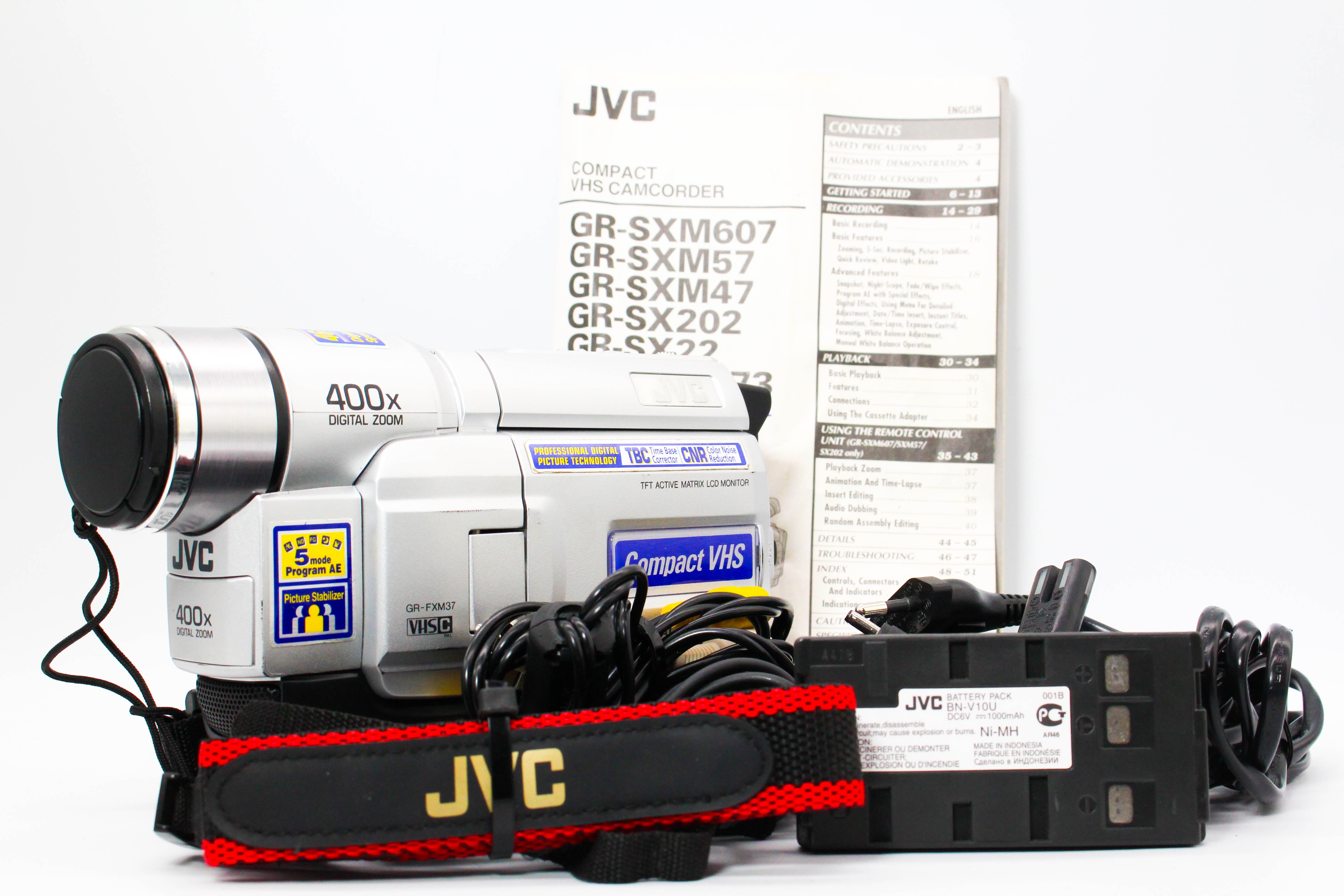 JVC GR-FXM37E VHS-C Analog Video Handycam Camcorder Camera - Tested Bundle Excellent