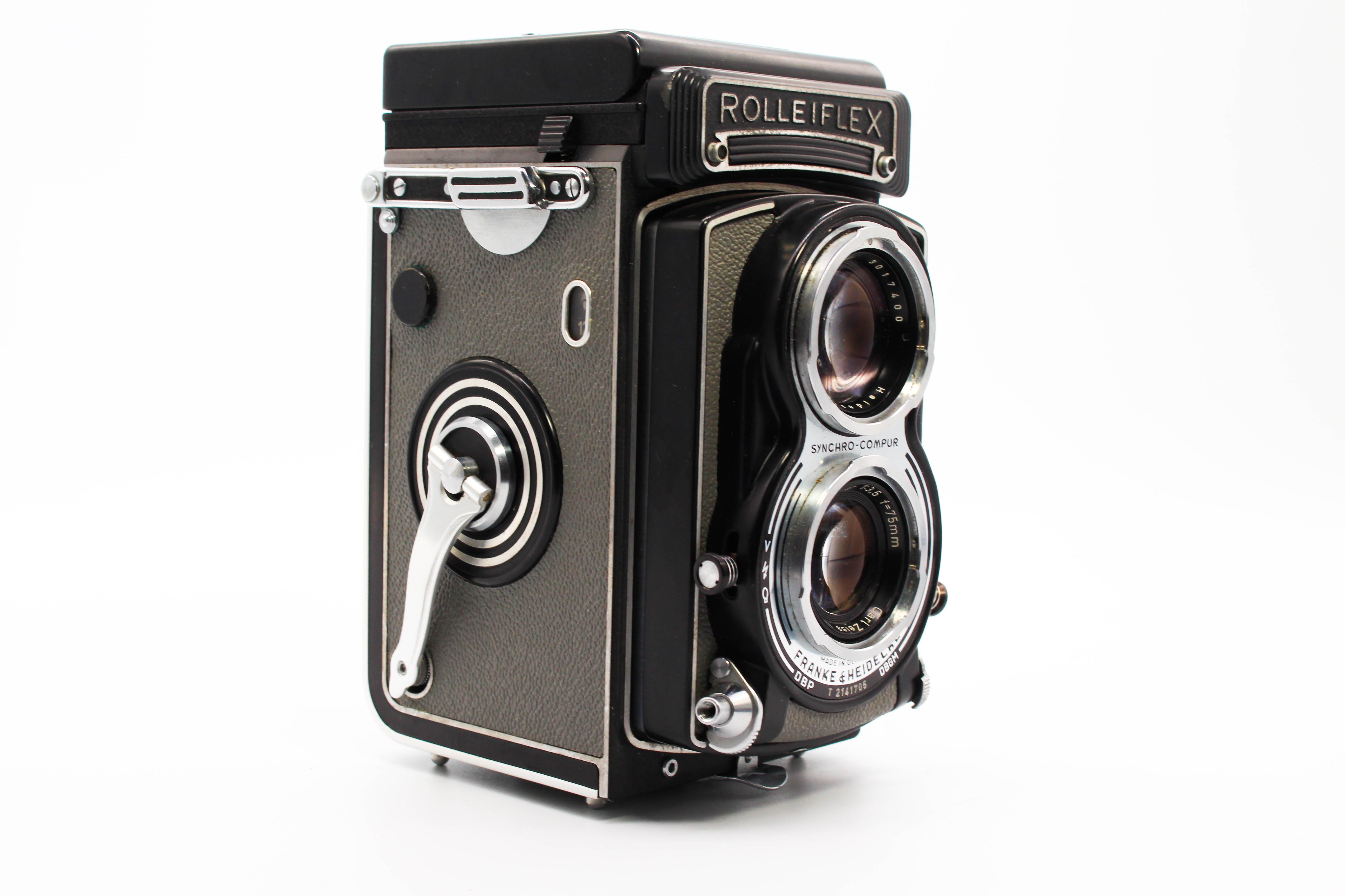 Rolleiflex K8 T Model 1 TLR Vintage Medium Format Film Camera With 75mm f/3.5 Tessar Carl Zeiss Lens and Leather Case - Tested Bundle