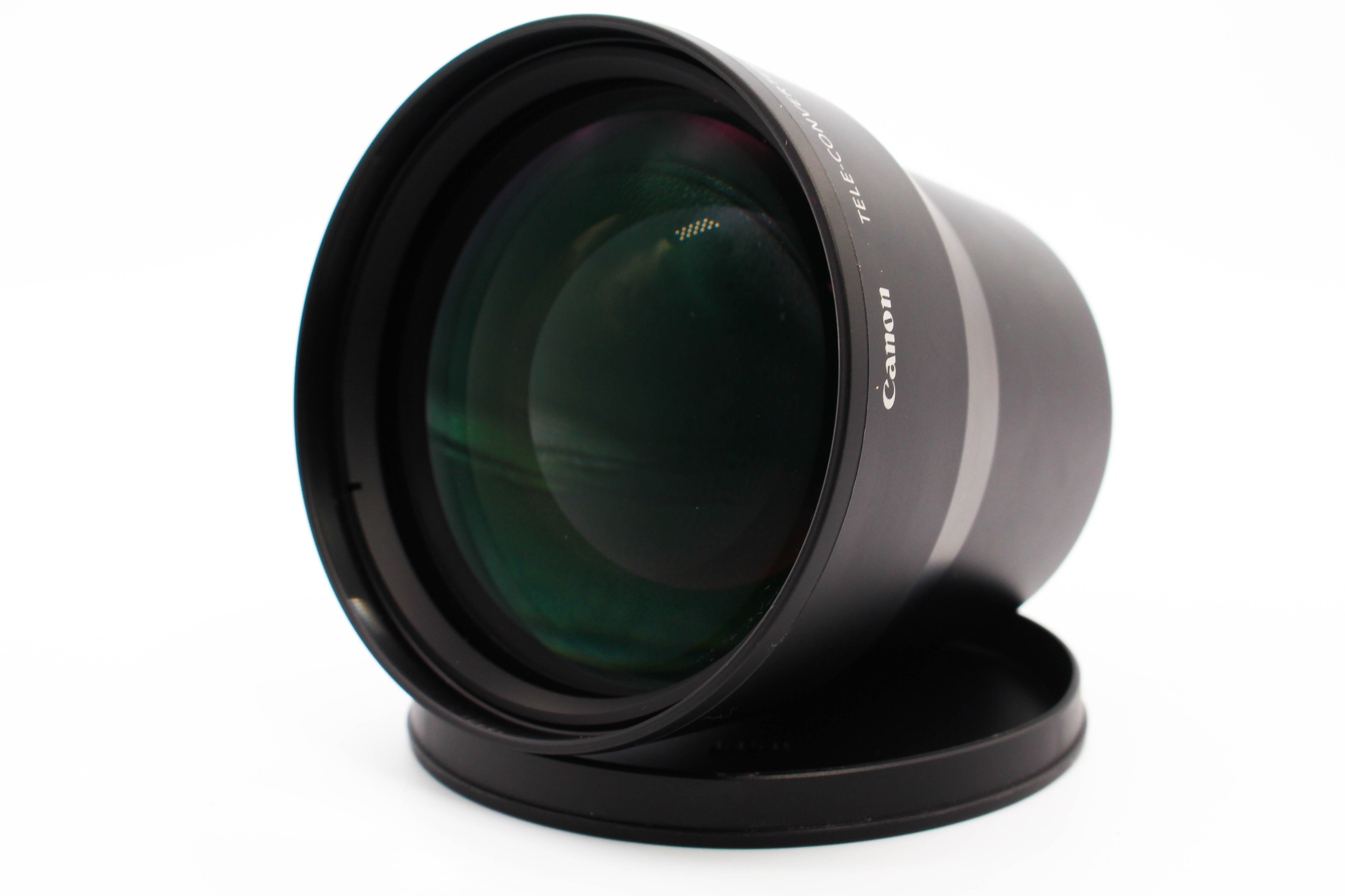 Canon TC-DC58X 2.0X 58mm Tele-Converter Lens With LA-DC58H Adapter For Camcorders Camera - Tested Excellent