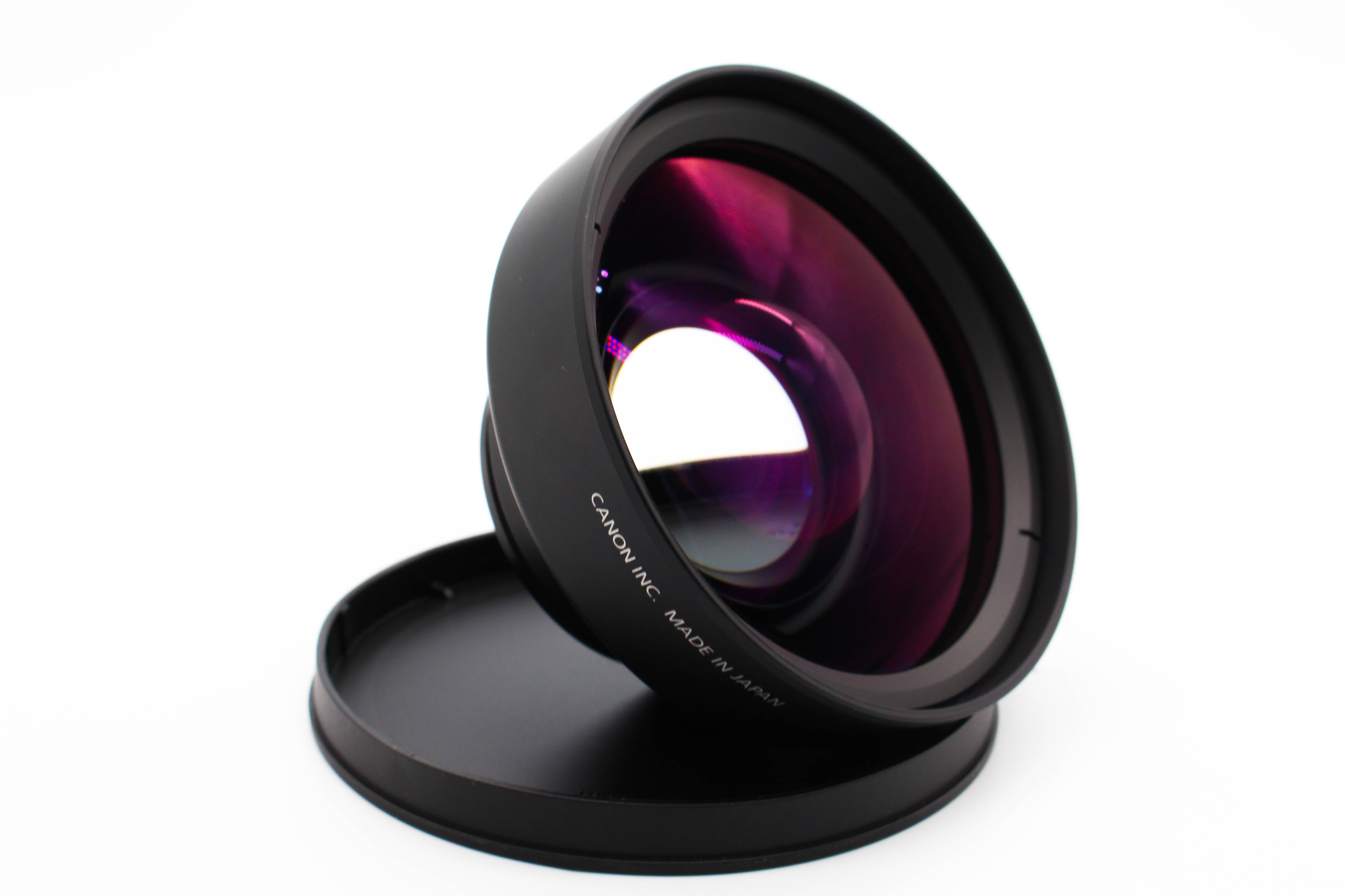 Canon WC-DC58B 0.75X 58mm Wide Converter Lens With LA-DC58H Adapter For Camcorders Camera - Tested Excellent