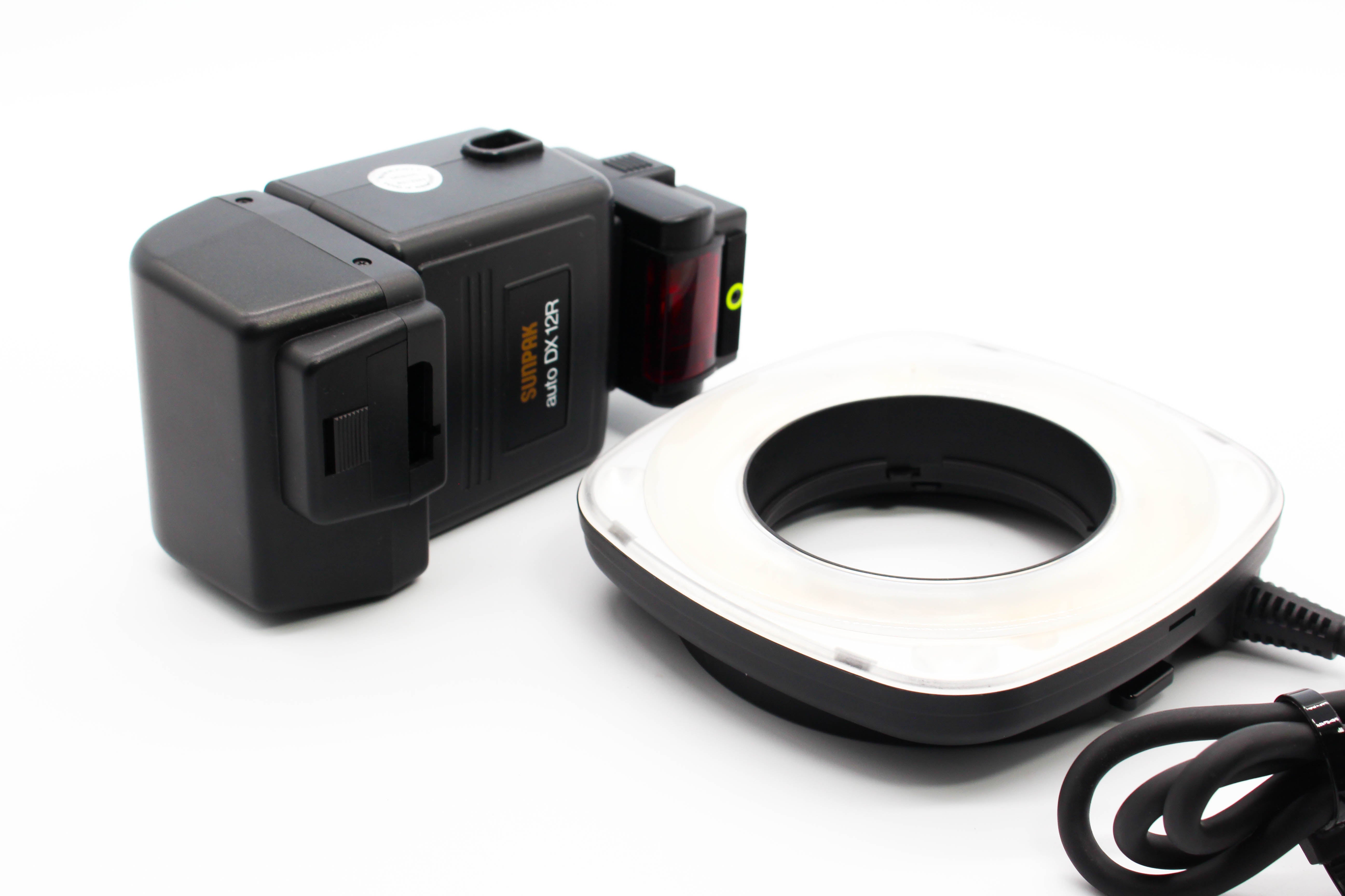 Sunpak Auto DX 12R Electronic Flash and Ring Kit For Vintage Film Photo Cameras - Tested Excellent