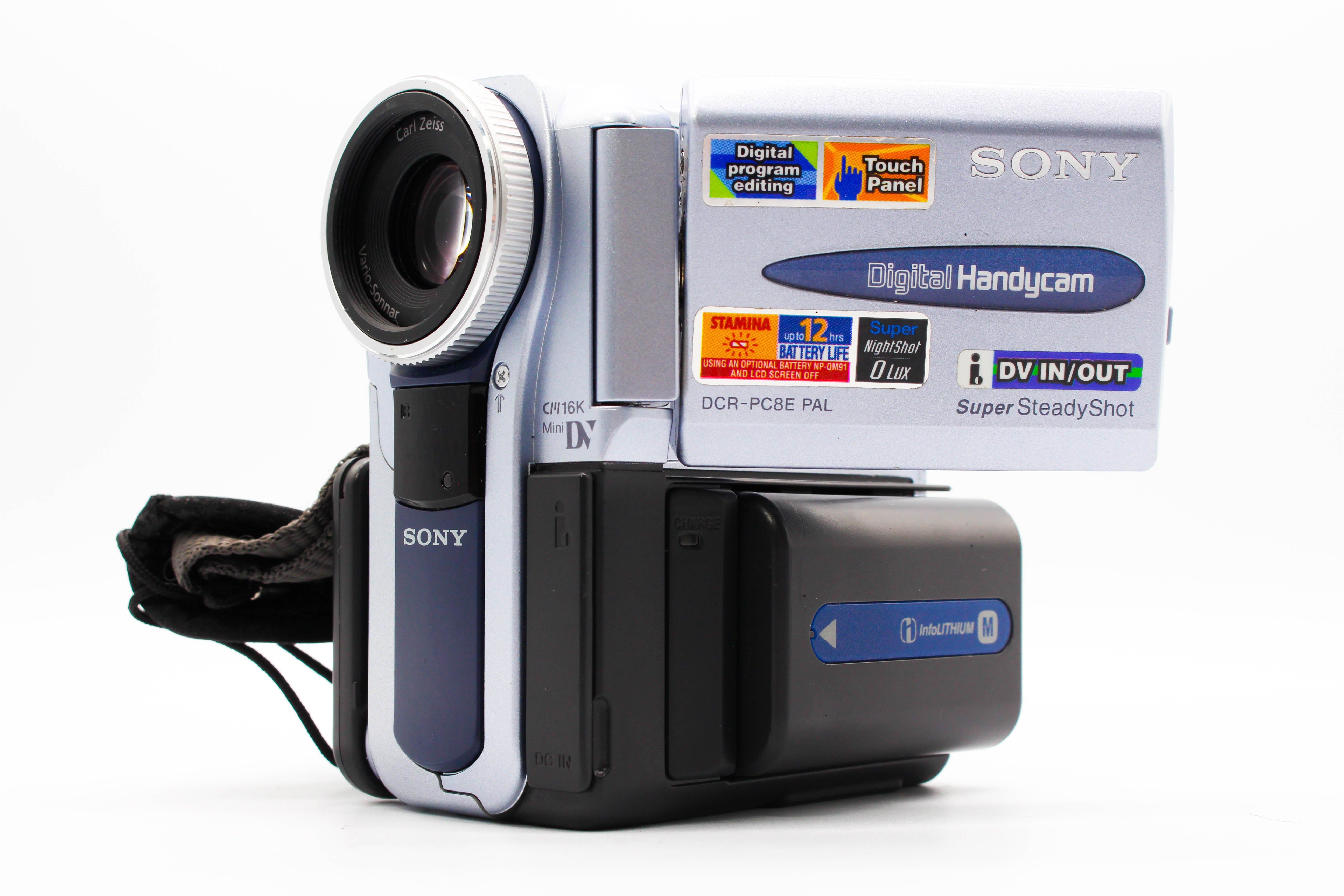 Sony DCR-PC8E MiniDV Tape Digital Video Camera Camcorder - Tested Bundle Good
