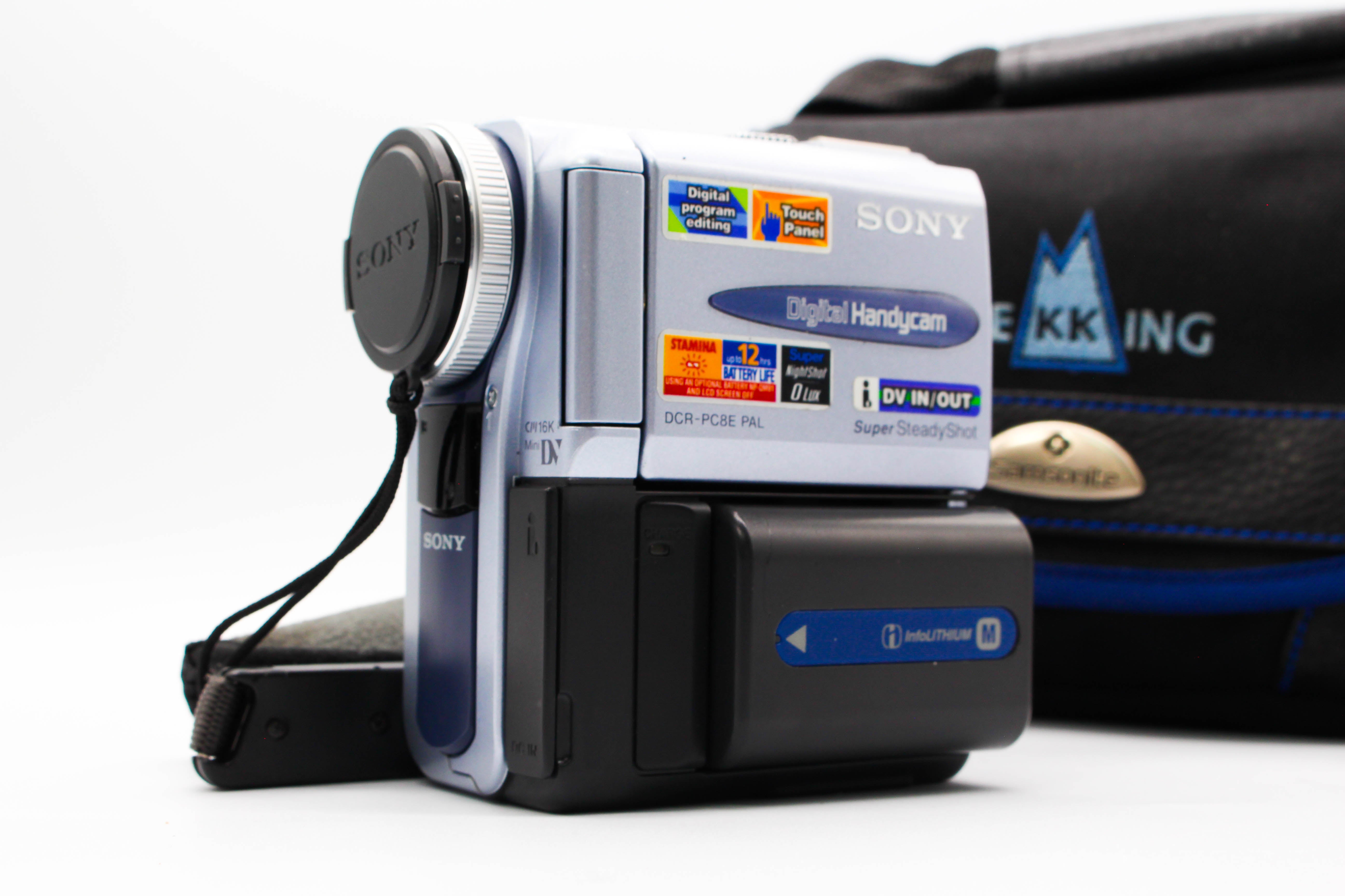 Sony DCR-PC8E MiniDV Tape Digital Video Camera Camcorder - Tested Bundle Good