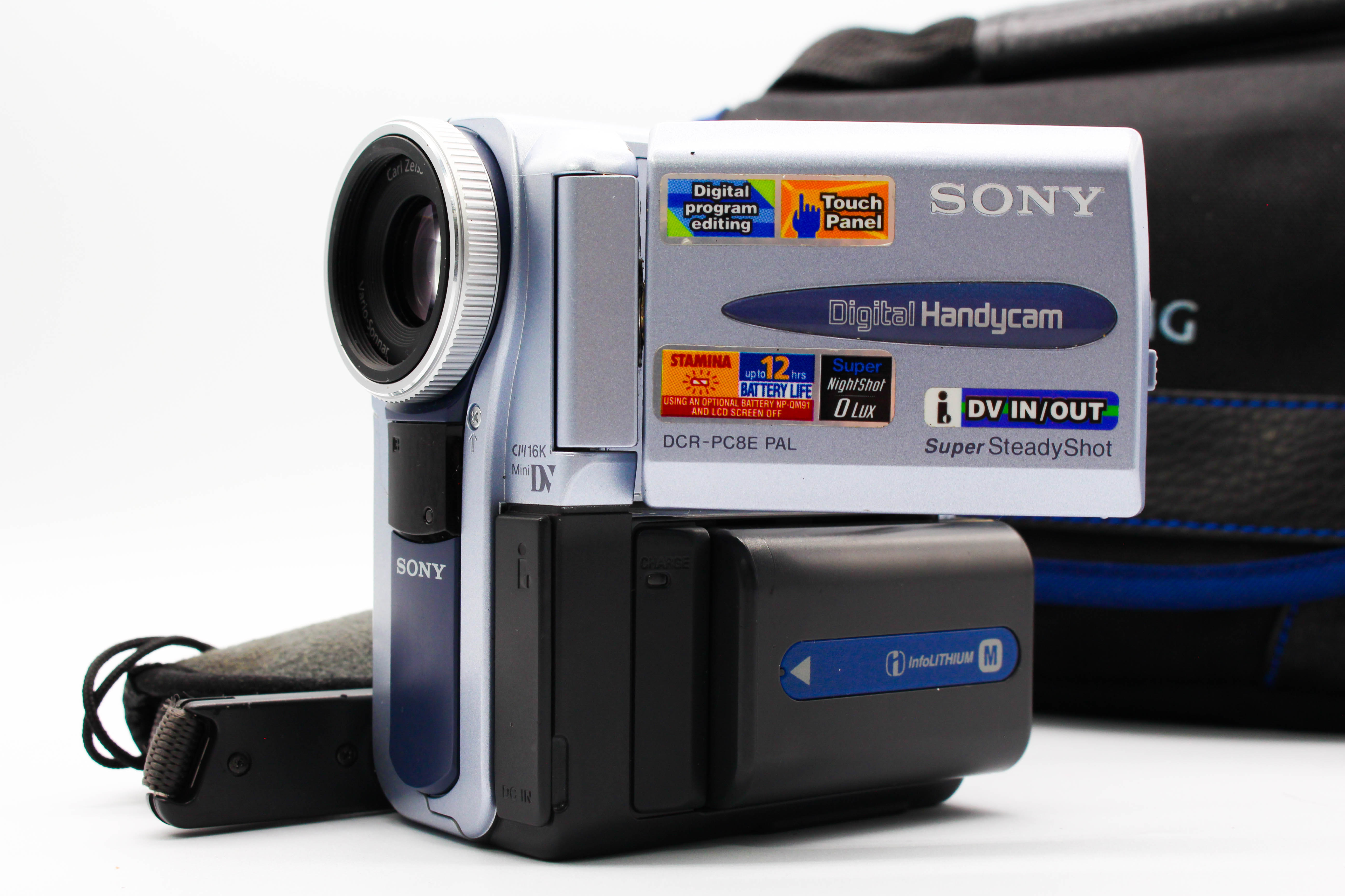 Sony DCR-PC8E MiniDV Tape Digital Video Camera Camcorder - Tested Bundle Good