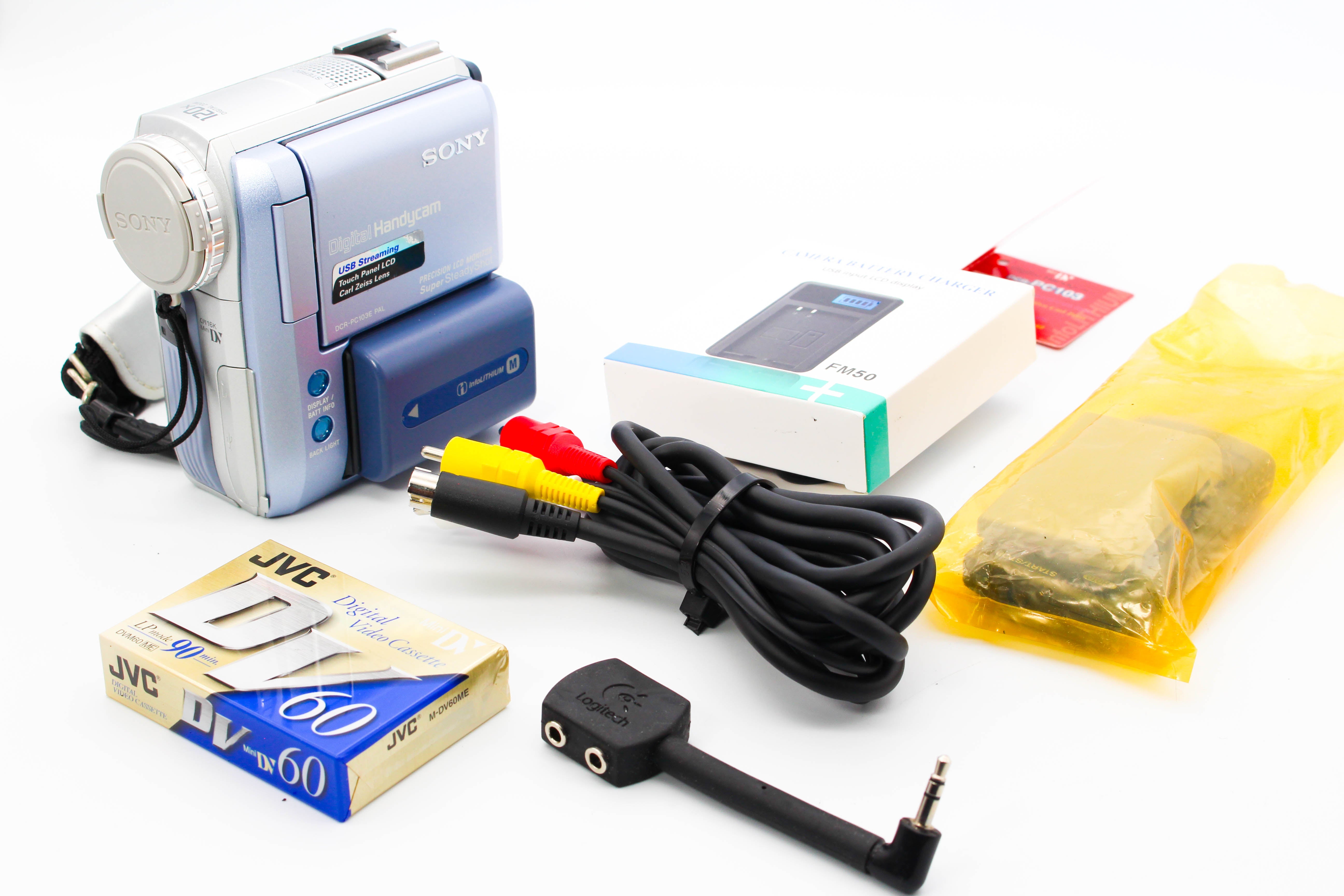 Sony DCR-PC103E MiniDV Handycam Tape Digital Video Camera Camcorder - Tested Bundle Excellent