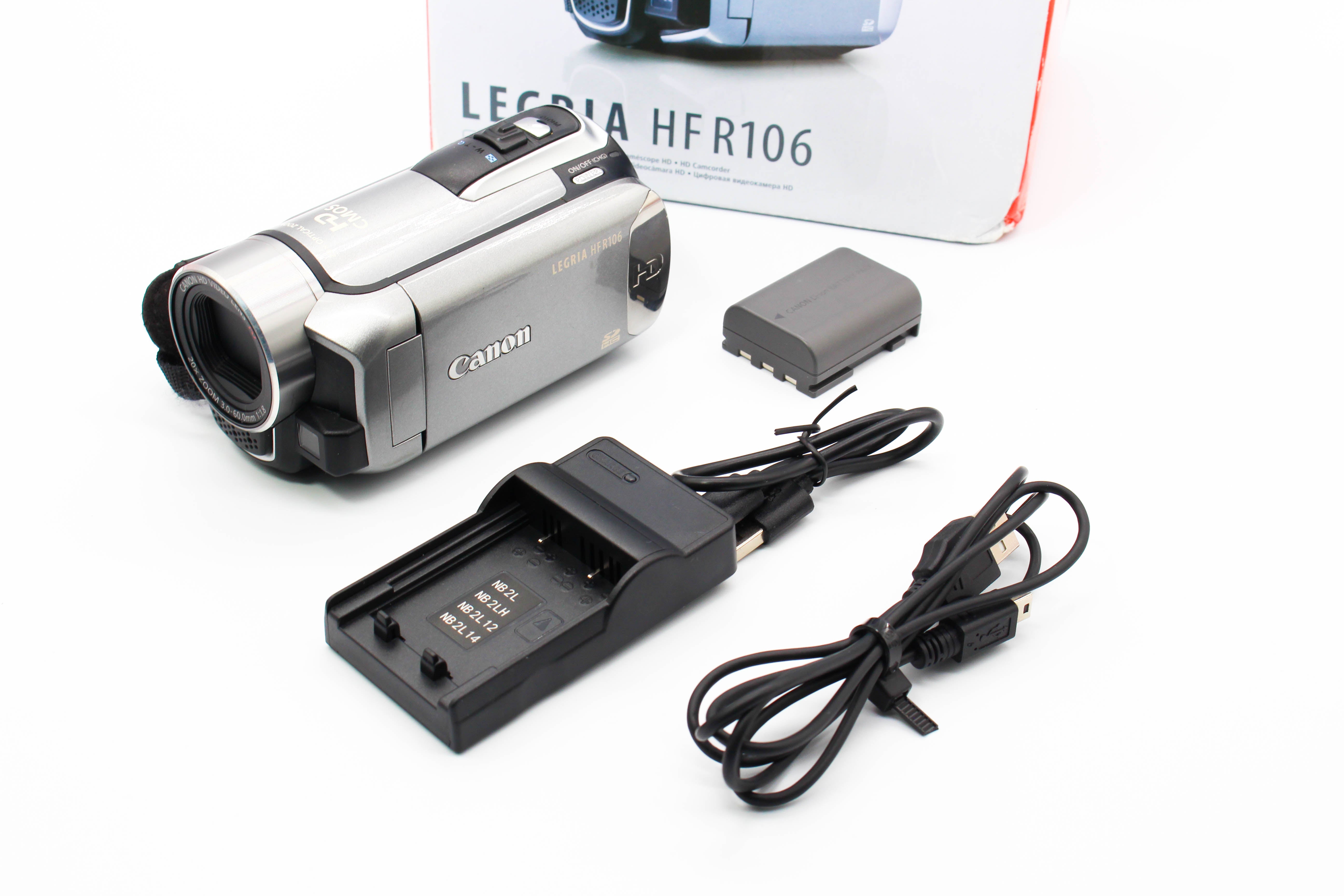 Canon Legria HF R106 HD Digital Video Camera Camcorder - Tested Bundle Excellent